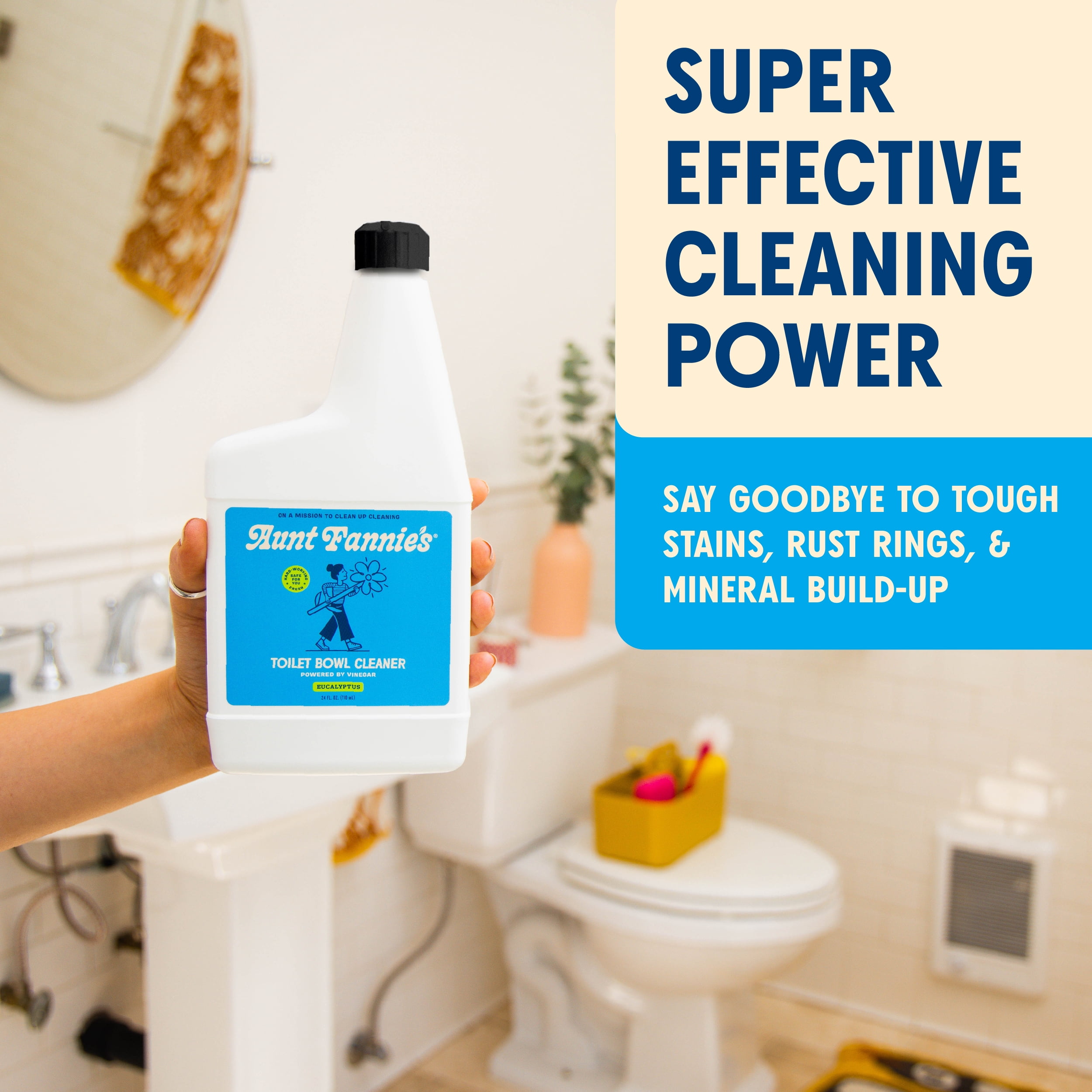 Aunt Fannie’s Toilet Bowl Cleaner, Vinegar-Powered Stain Remover, Eucalyptus Scent (24 fl oz) 1ug7m