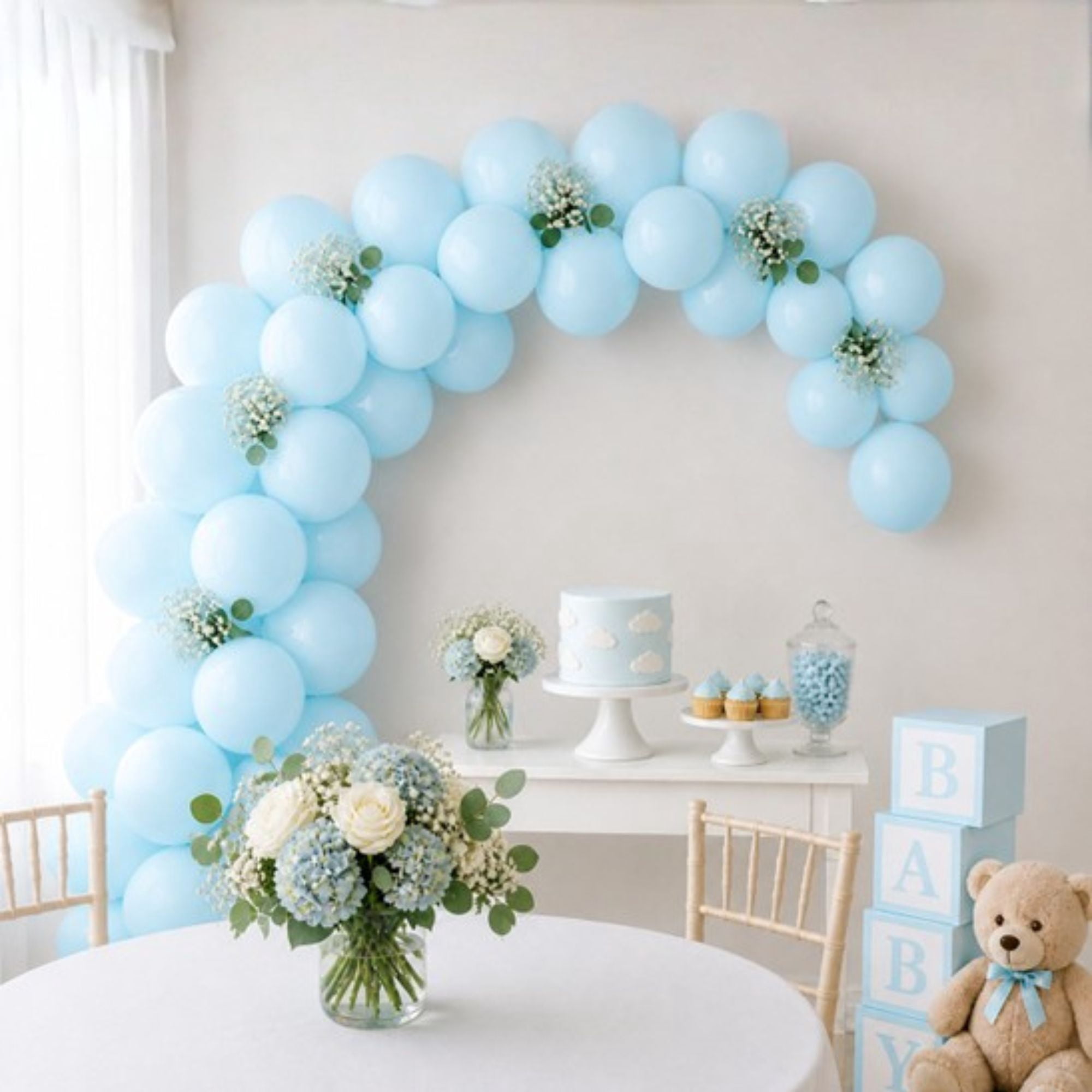 Way To Celebrate Latex Balloons, Festive Party Decor (Light Blue, 15 Pieces, 12 in) igu2w