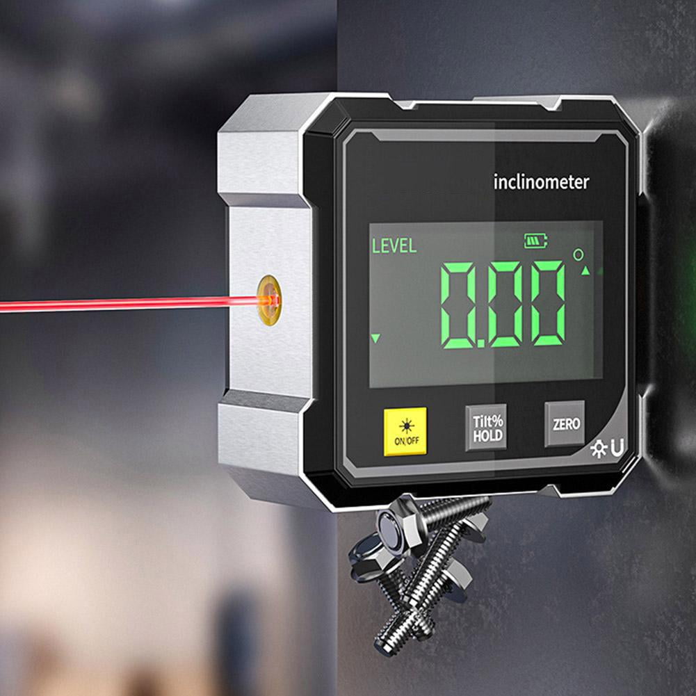 Generic Magnetic Digital Angle Finder with Dual Laser Level (Black, 4-Sided) 33o2d