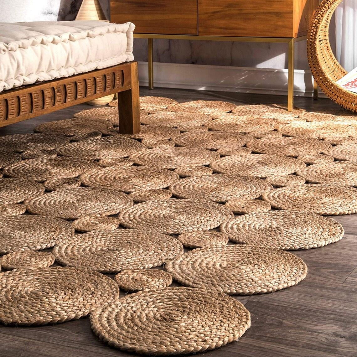ColorFullHouse Handmade Braided Natural Jute Area Rug (Beige, 2 ft x 4 ft) 1x73u