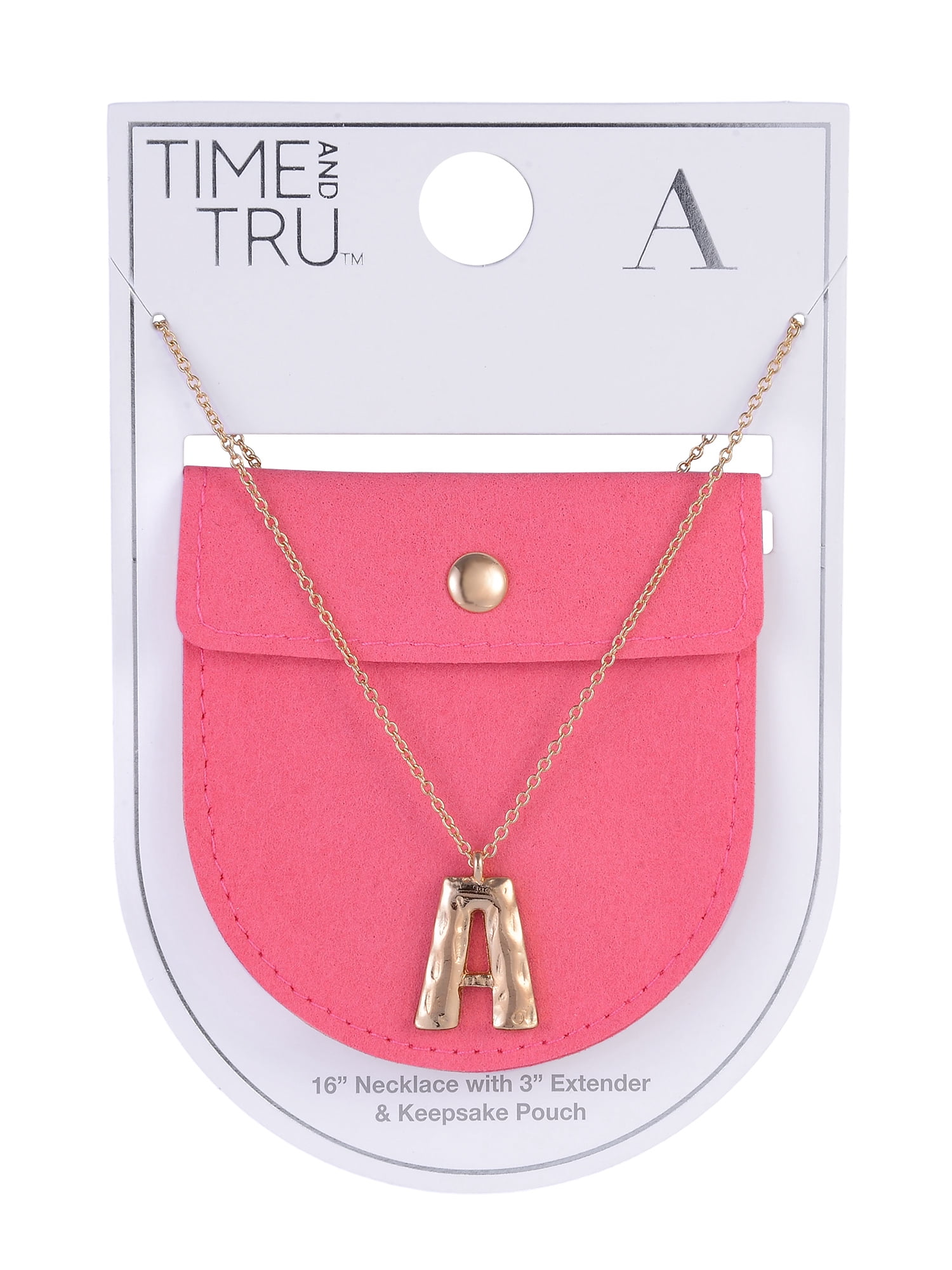 Time and Tru Goldtone Hammered Initial A Pendant Necklace (Gold, 18 in) u051c