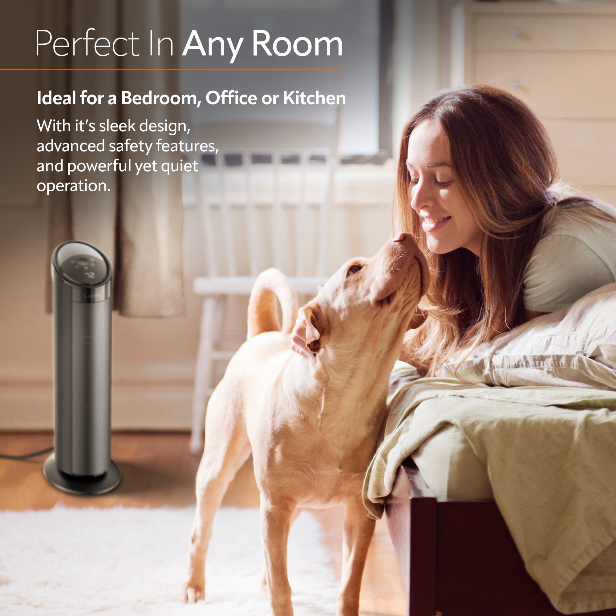 Lasko Oscillating Ceramic Tower Space Heater with Remote Control and Programmable Timer (Black, 22 in) mhvff