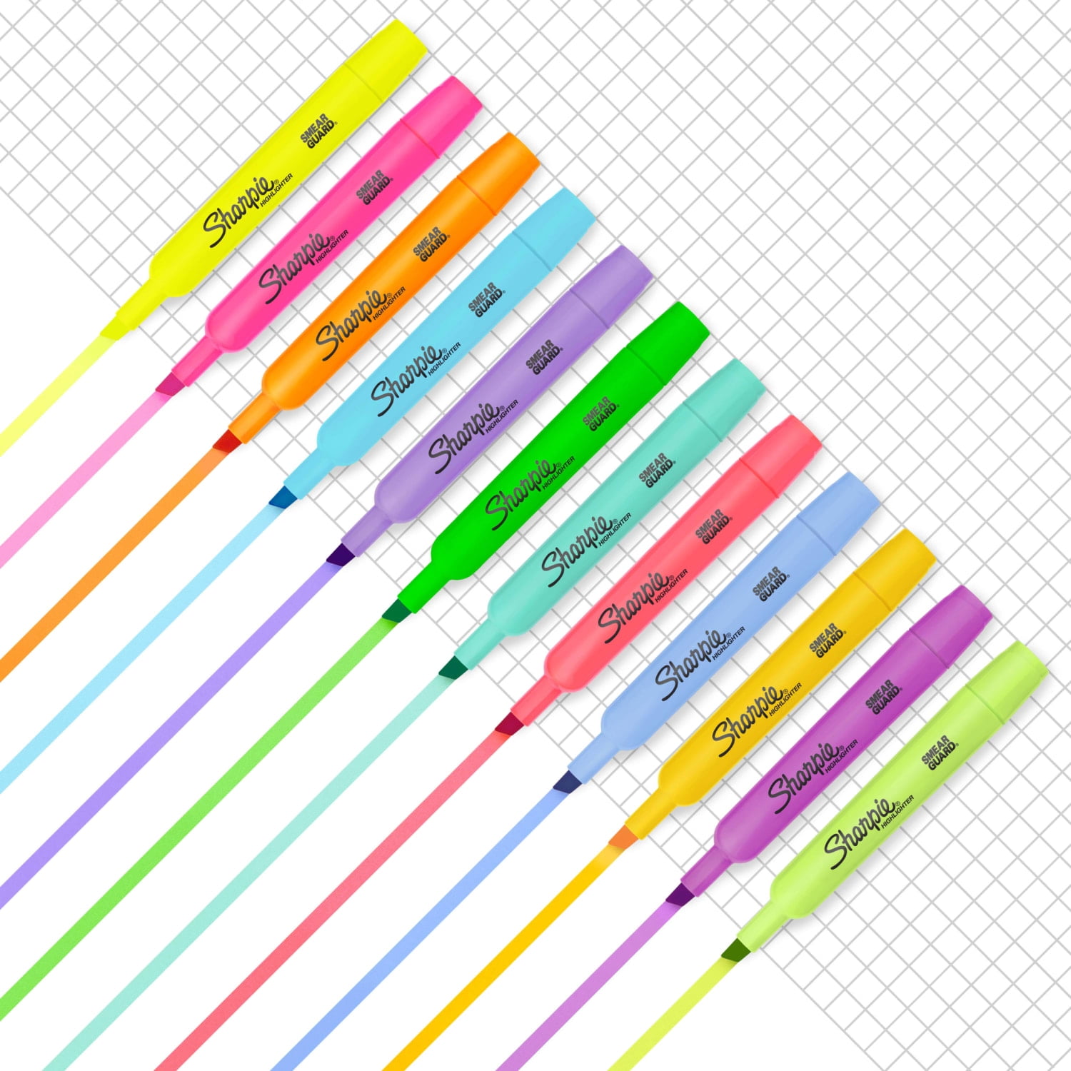 Sharpie Tank Highlighters, Chisel Tip, Smear-Resistant Ink (Assorted Colors, 12 Count) 1sd4z