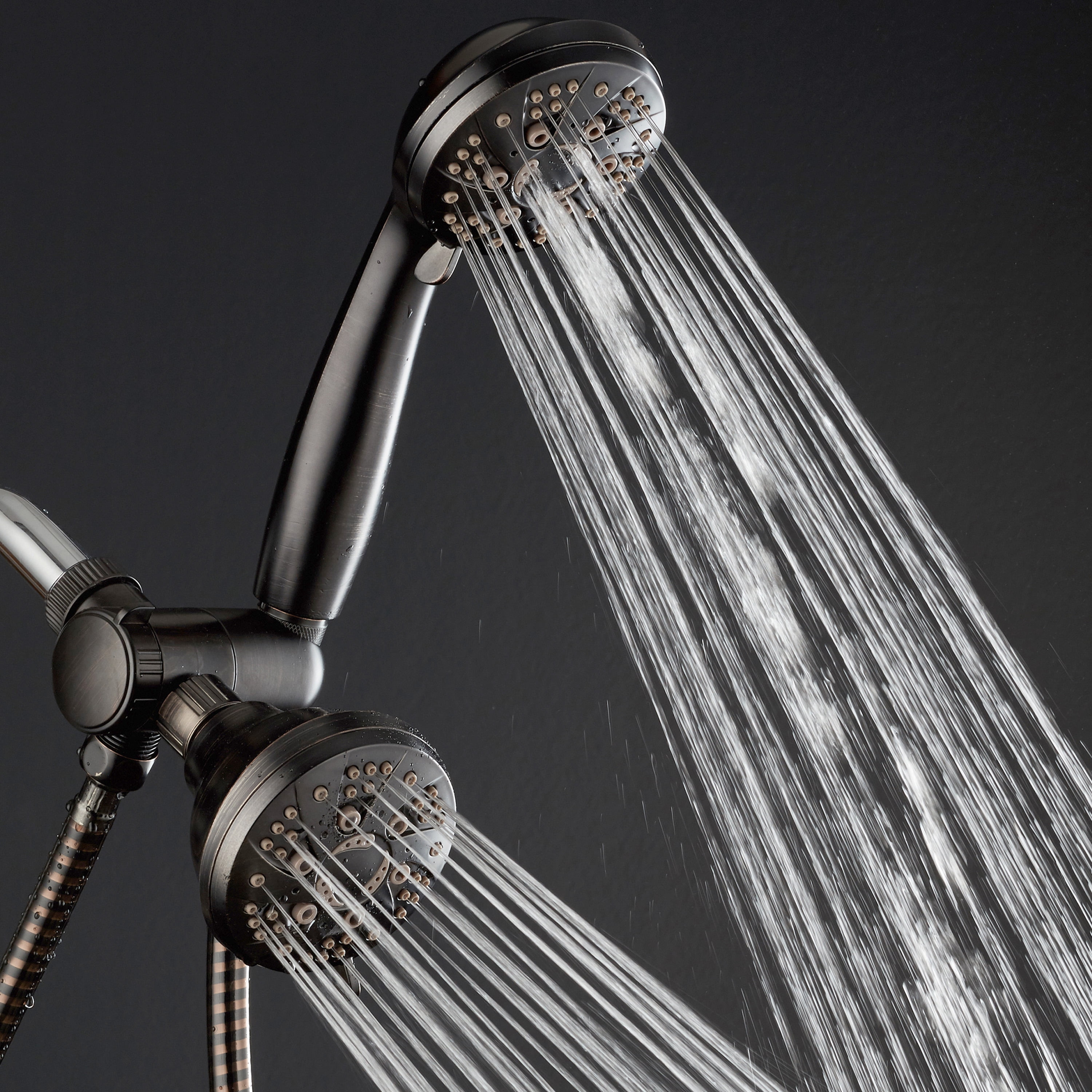 AquaDance High-Pressure 48-Setting Luxury 3-Way Dual Shower Head (Oil Rubbed Bronze) 6wz1y