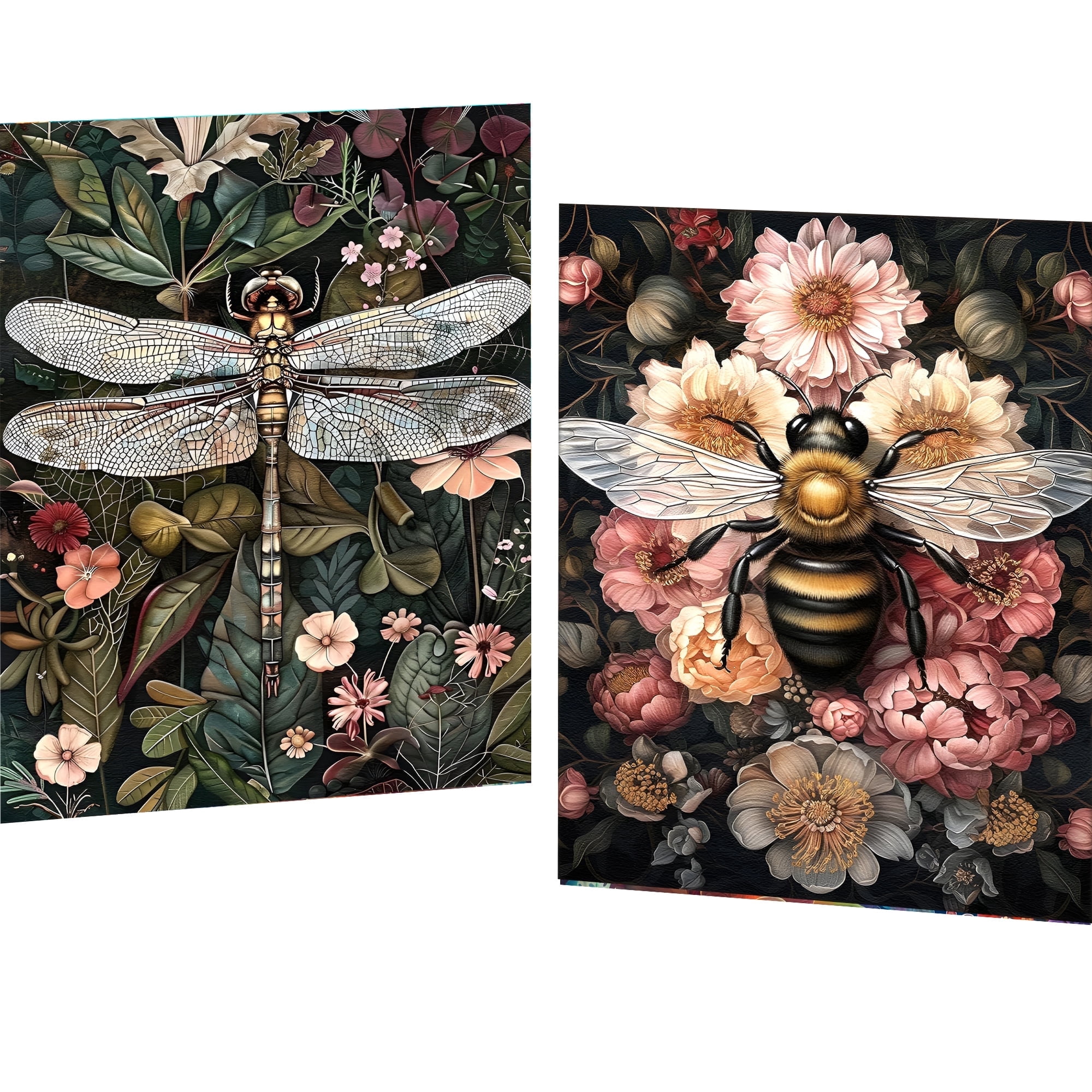Mosaflare Insects Diamond Art Painting Kits, Full Round Drill DIY Craft Set (2-Pack, 12 in x 16 in) 12xqg