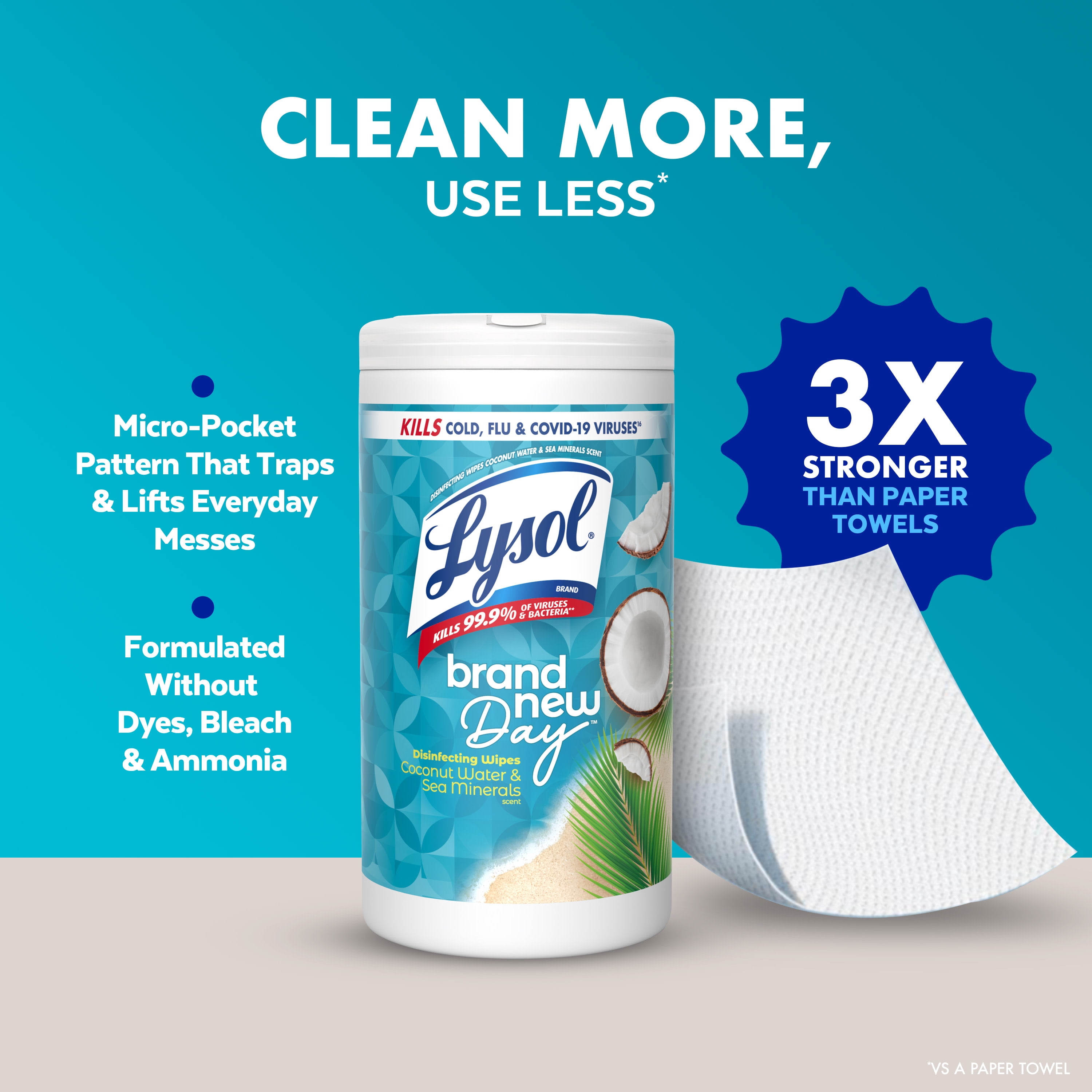 Lysol Disinfecting Wipes, Multi-Surface Antibacterial Cleaning Wipes, Coconut & Sea Minerals Scent (80 Count) 8qijm