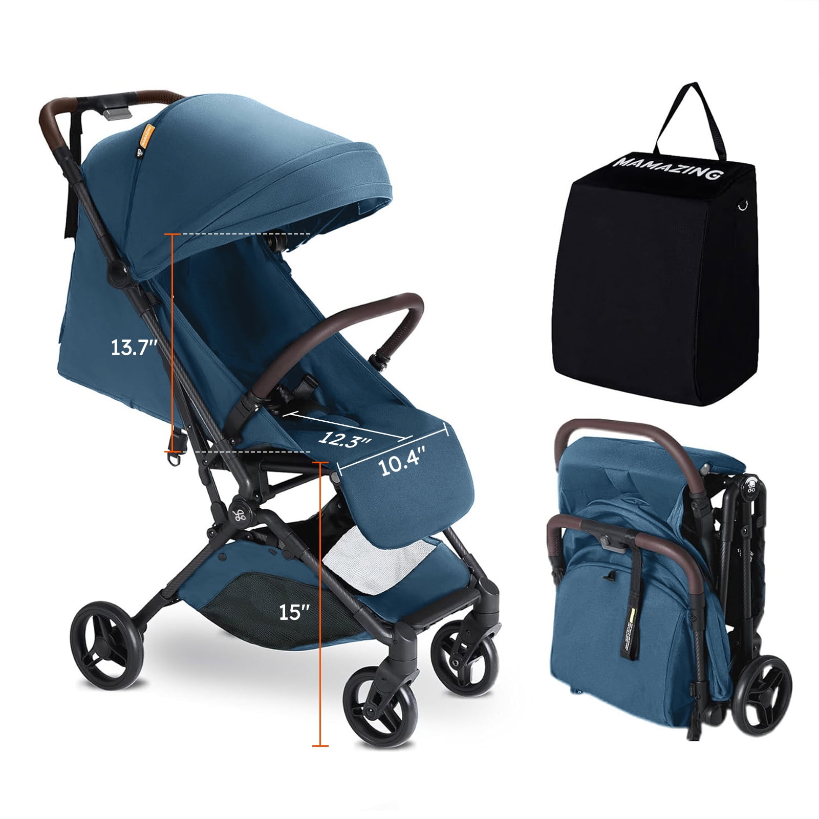 Mamazing Ultra Air Lightweight Foldable Travel Stroller (Blue, 11.5 lb) ffkaa