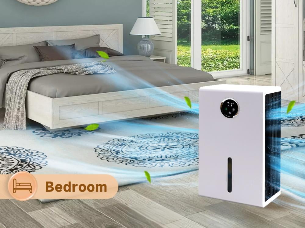 Topteng Dehumidifier for Home, Quiet Portable Air Dryer with LED Touch Screen and 7-Color Ambient Light (White, 120 oz) iqgjl