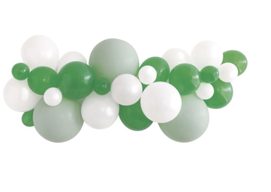Unique Industries Balloon Arch Kit Matte Latex Decorative Party Supplies (White, Ivory, Green, 27 Count) kfjyp