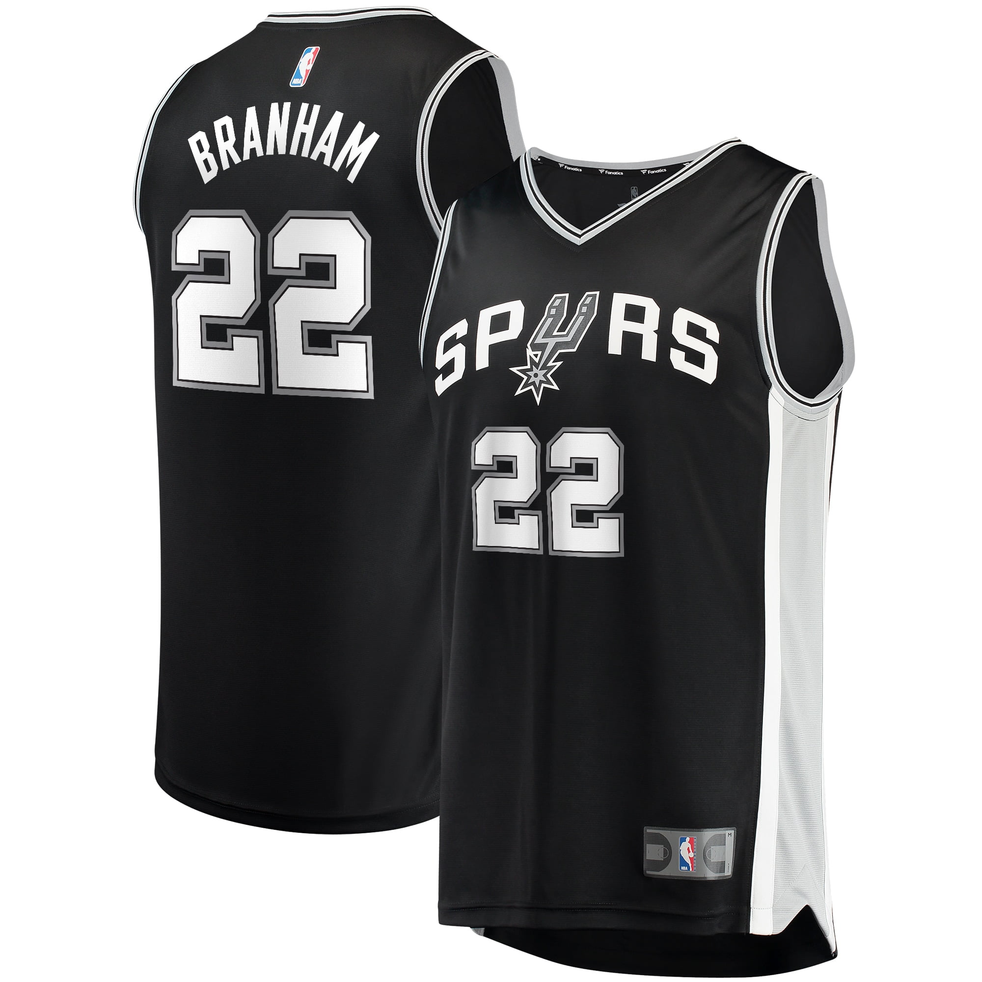 Fanatics San Antonio Spurs Malaki Branham Fast Break Replica Jersey - Icon Edition (Black, Men's) 978zi