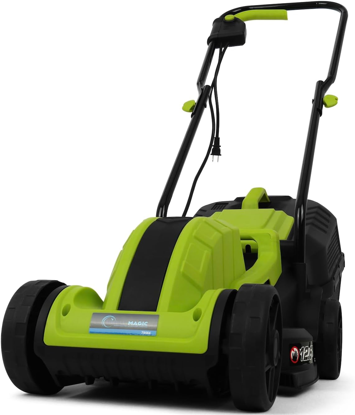 Simpli-Magic Corded Electric Lawn Mower, Lightweight Grass Cutter with Adjustable Cutting Height (Green, 13 in) hr5s6