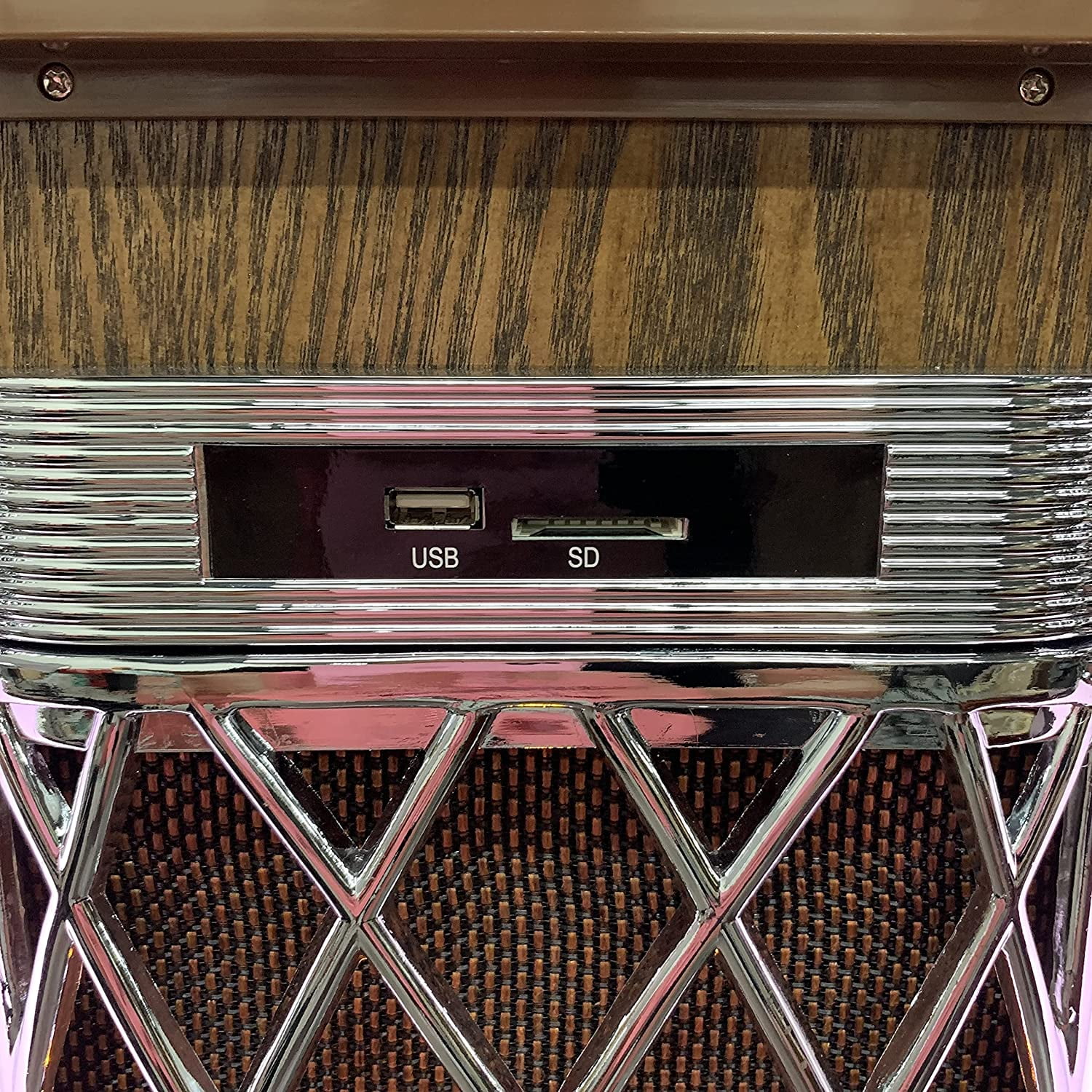 Arkrocket Taurus II Retro Jukebox with Bluetooth, Vinyl, CD, USB, and SD Player (Dark Oak) wg69s