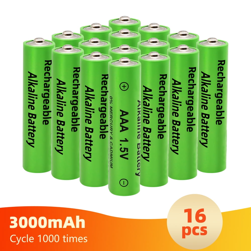 Zengest AAA Rechargeable Batteries (16-Pack, 600mAh) High-Capacity Triple A Power Cells for Household Electronics and Solar Lights tmd2z
