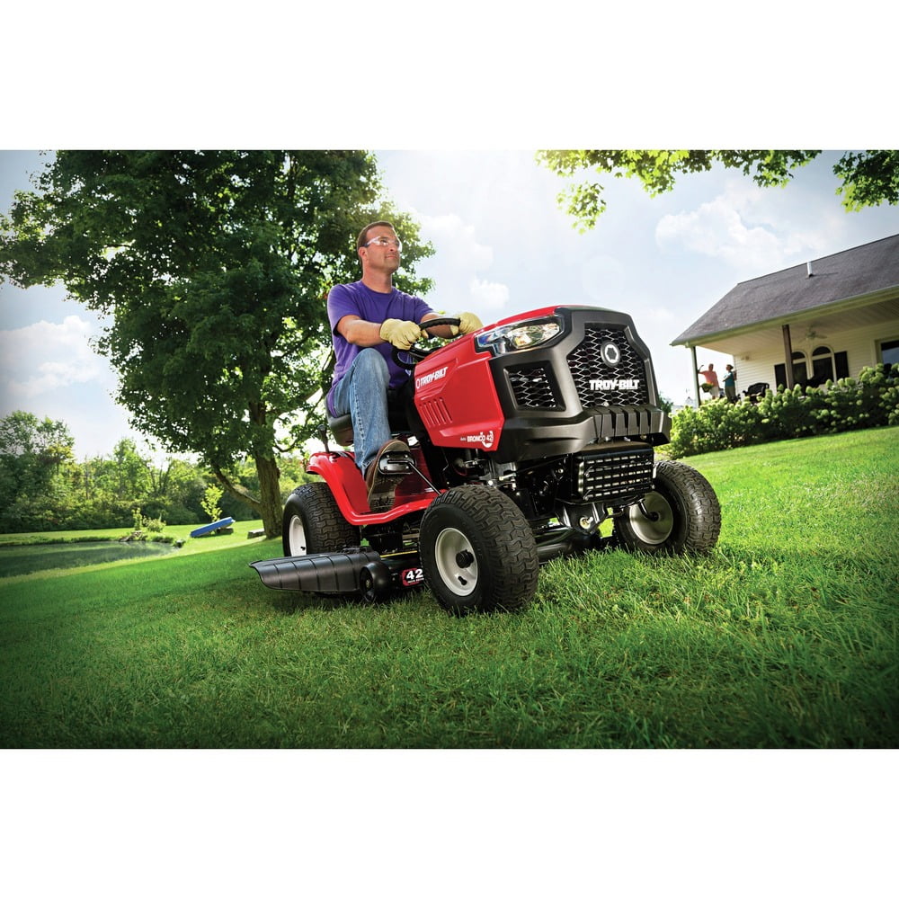 Troy-Bilt Bronco 42 in. Riding Gas Lawn Mower (547cc Engine, 42 in. Cutting Deck) helju