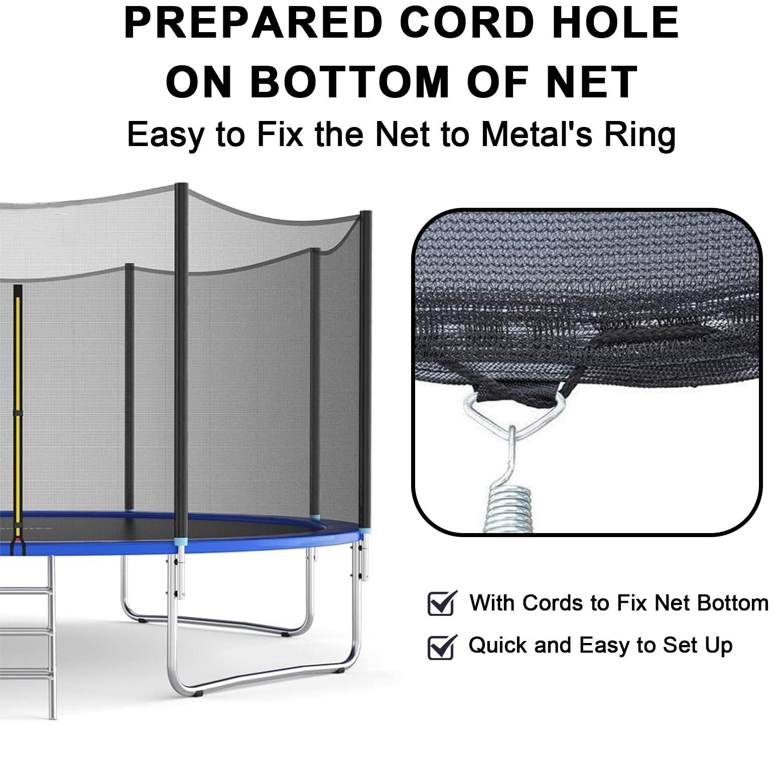 Ldyso 14ft Trampoline Replacement Safety Enclosure Net for 6 Straight Poles (Black, 14 ft) wh6lw