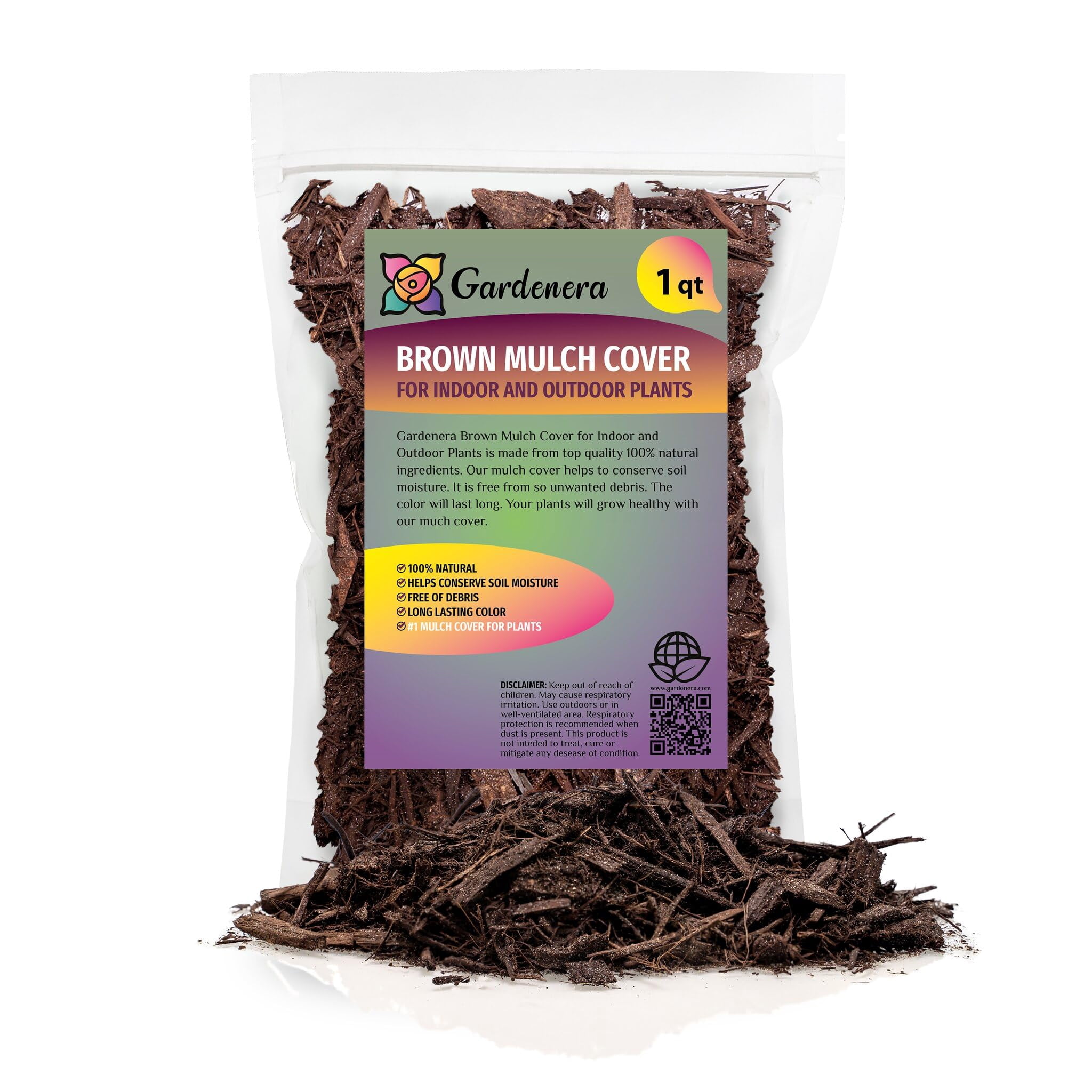 Gardenera Labs Premium Brown Mulch for Indoor and Outdoor Plants (Brown, 32 fl oz) c029p