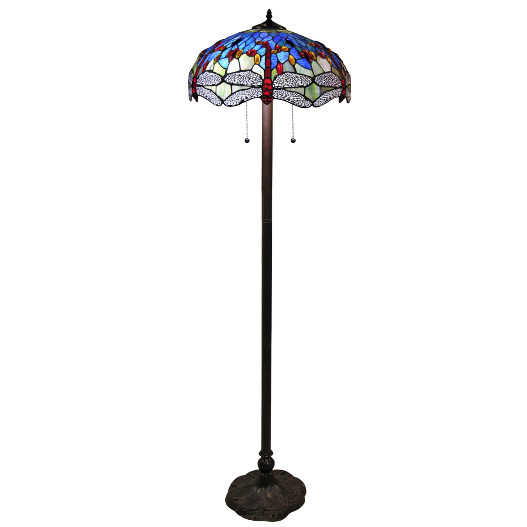 Warehouse of Tiffany Azul Dragonfly Floor Lamp (Bronze, 61 in) 4blzp