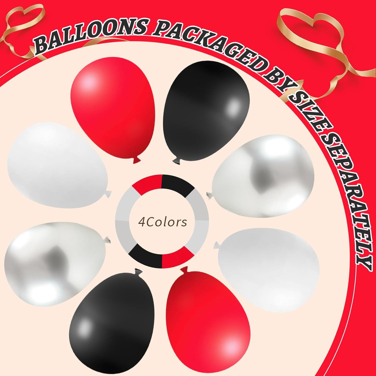 Party Decor Balloon Garland Arch Kit (Red, Black, White, 412 Pieces) fdnff