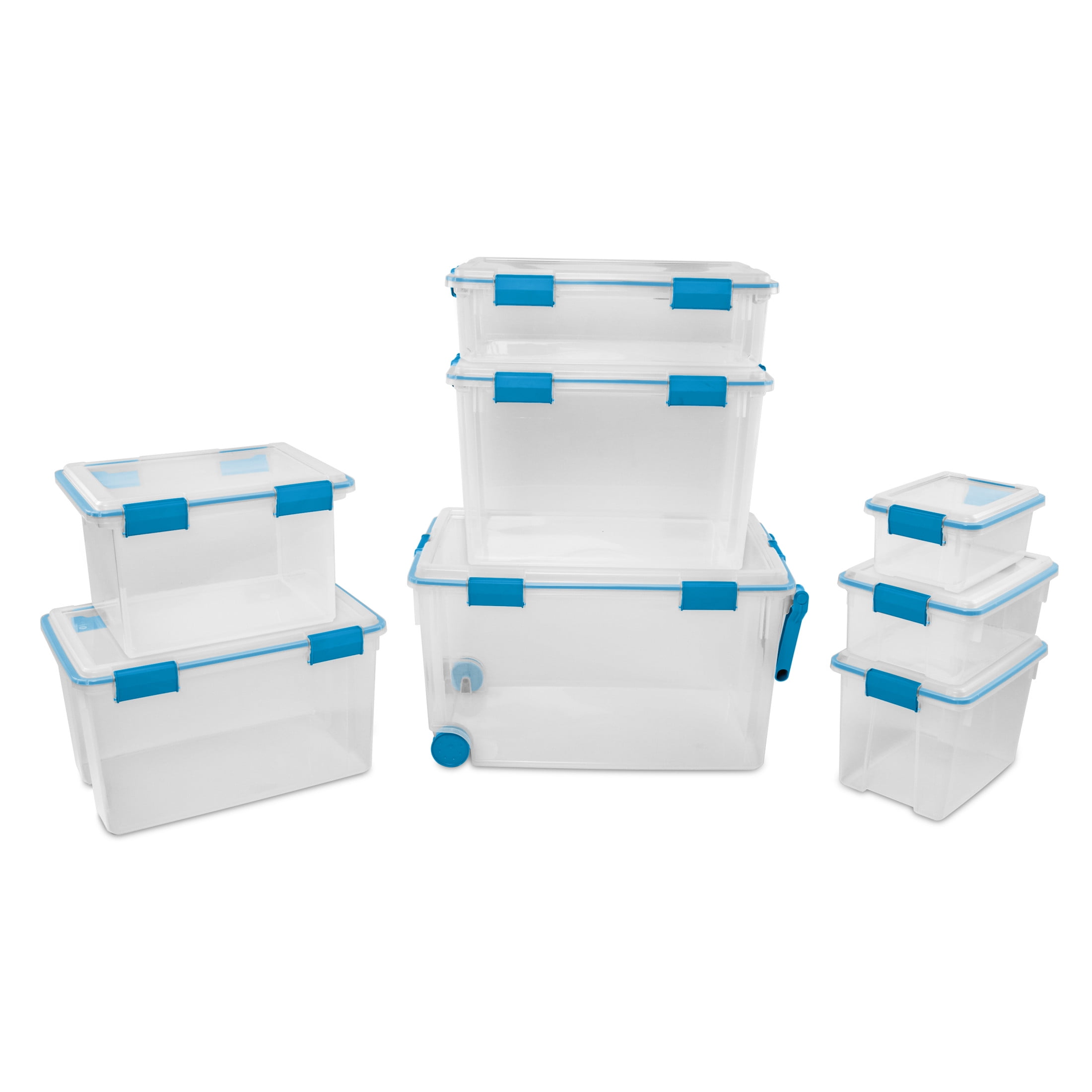 Sterilite Gasket Box Weather-Resistant Storage Bin with Latch Lid (Clear, 80 Quart) 9eyc2