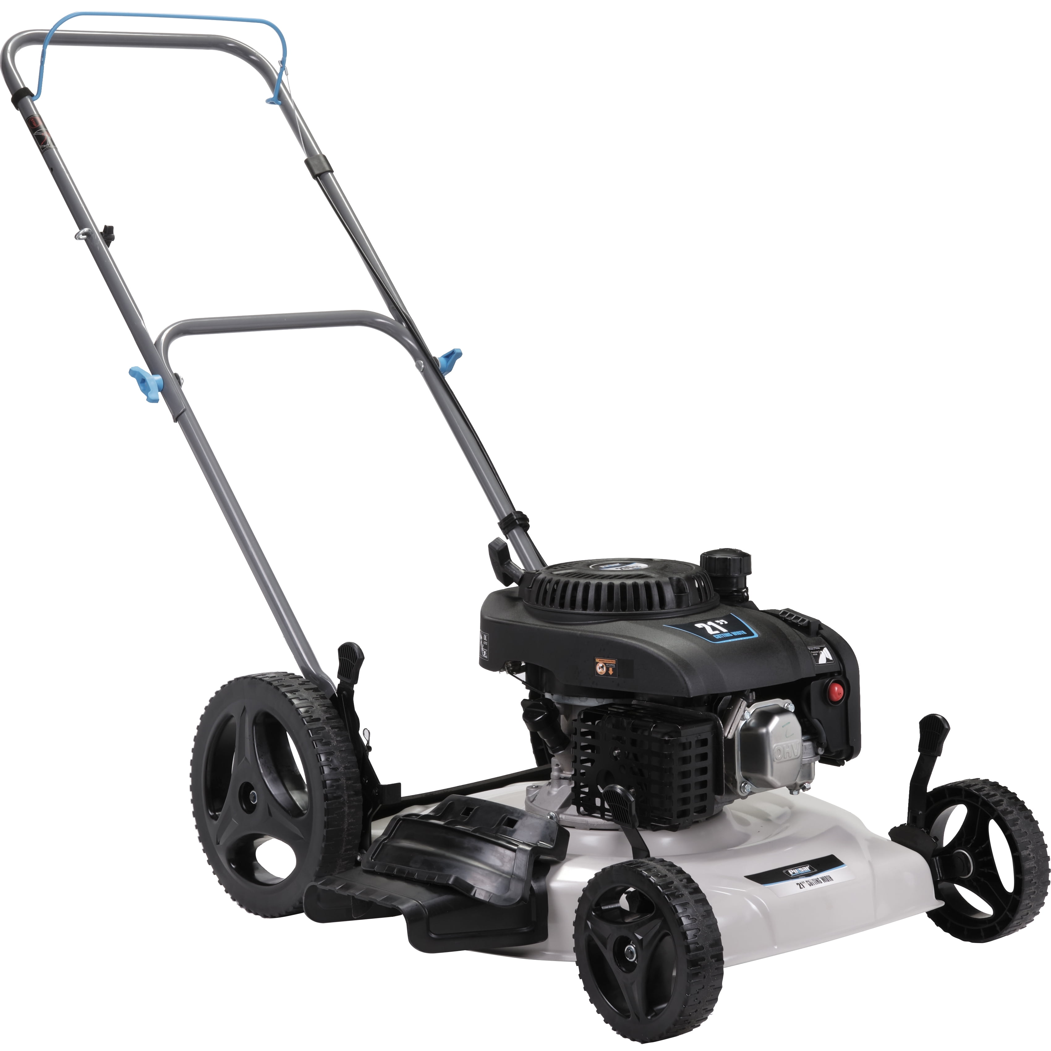 Pulsar 21 in Gas Push Lawn Mower with 200cc 4-Stroke Engine, Side Discharge and Mulching (White, 21 in) wazwp