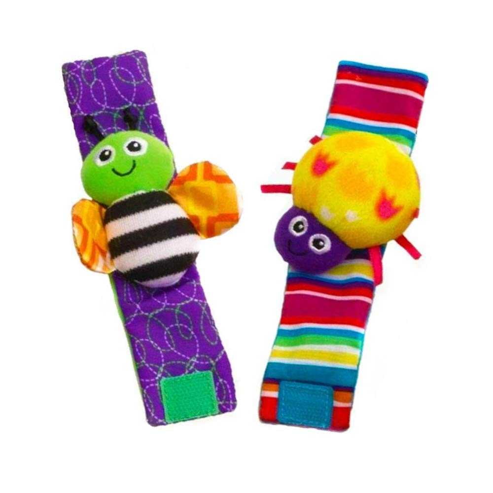 Adakot Baby Soft Wrist Rattles and Foot Finder Socks Set (4 Piece Set) cemne