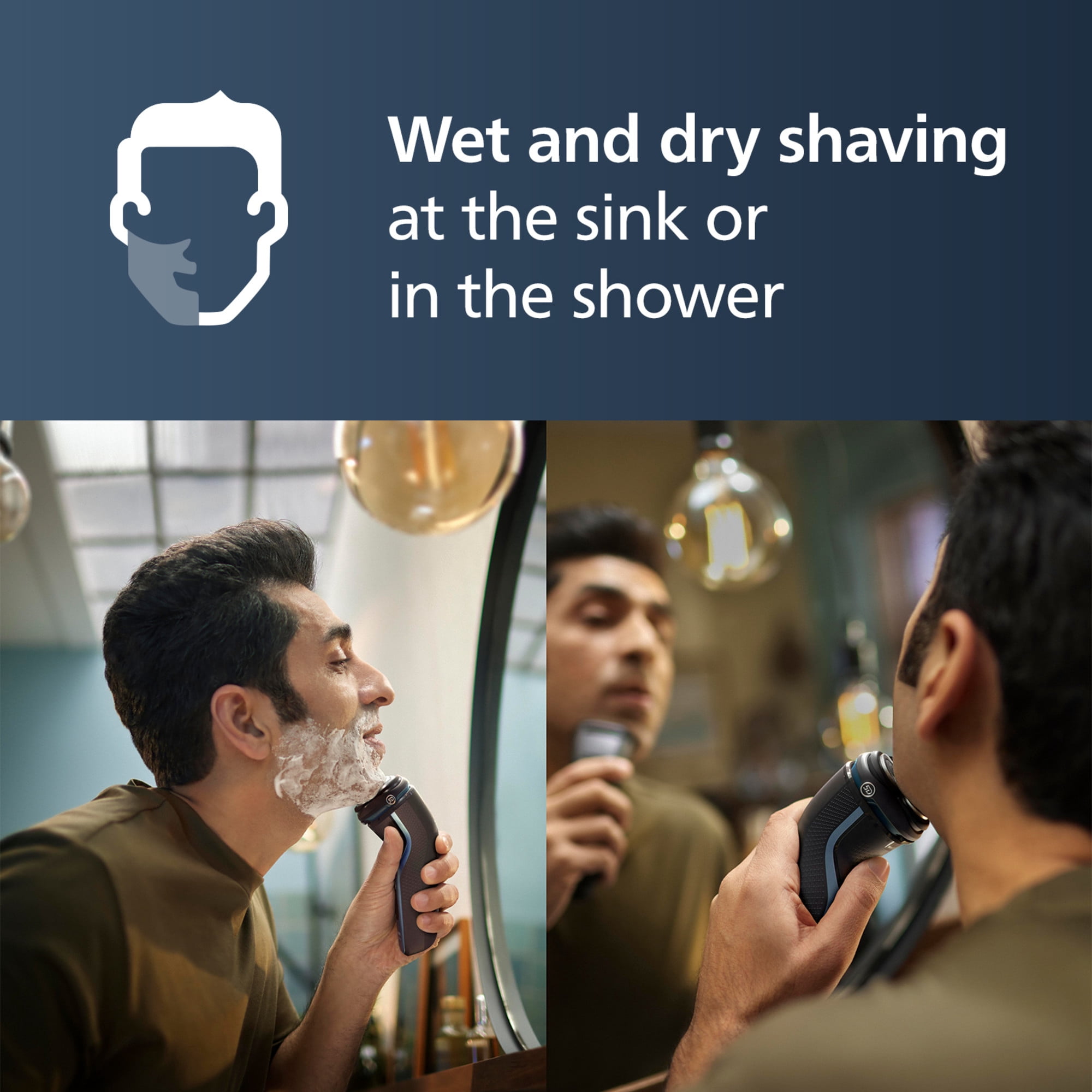 Philips Norelco Shaver 3600 Rechargeable Wet & Dry Electric Shaver with Pop-Up Trimmer (Black, 1 Count) 7s2y2