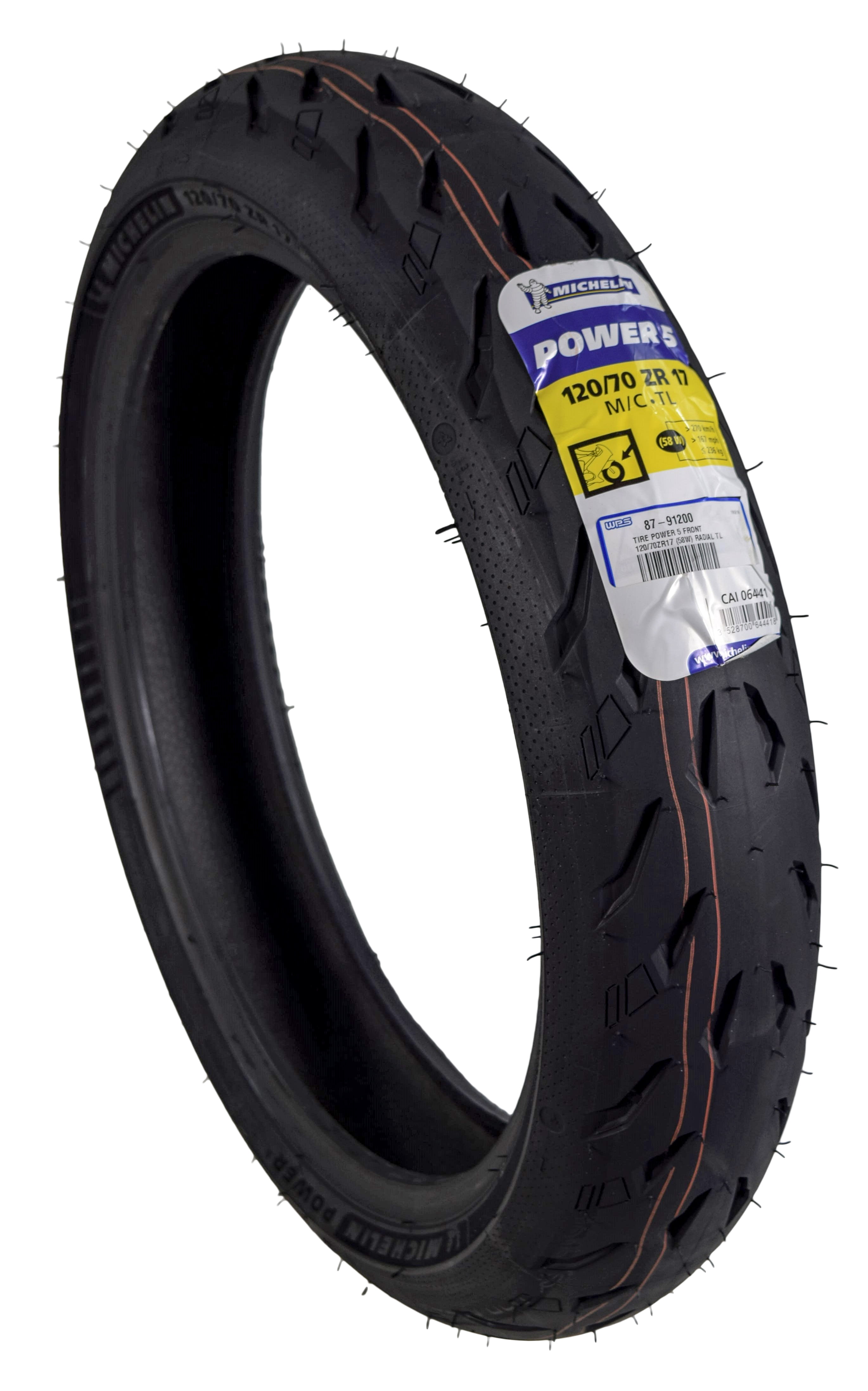 Michelin Pilot Power 5 Front Radial Motorcycle Sport Bike Tire (120/70ZR17, 58W) 58s95