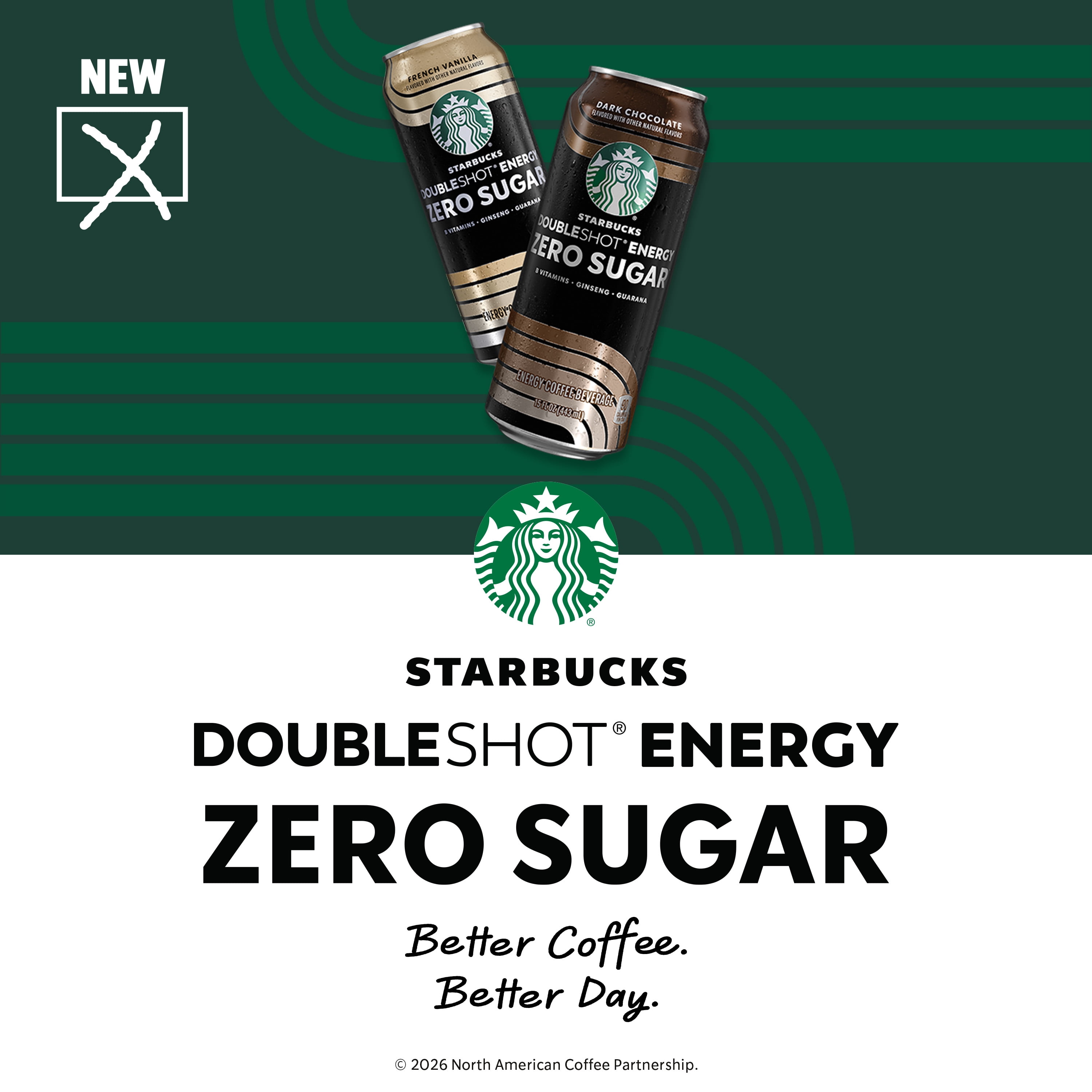 Starbucks Zero Sugar French Vanilla Doubleshot Energy Coffee (15 fl oz, 12 Pack) crgvz