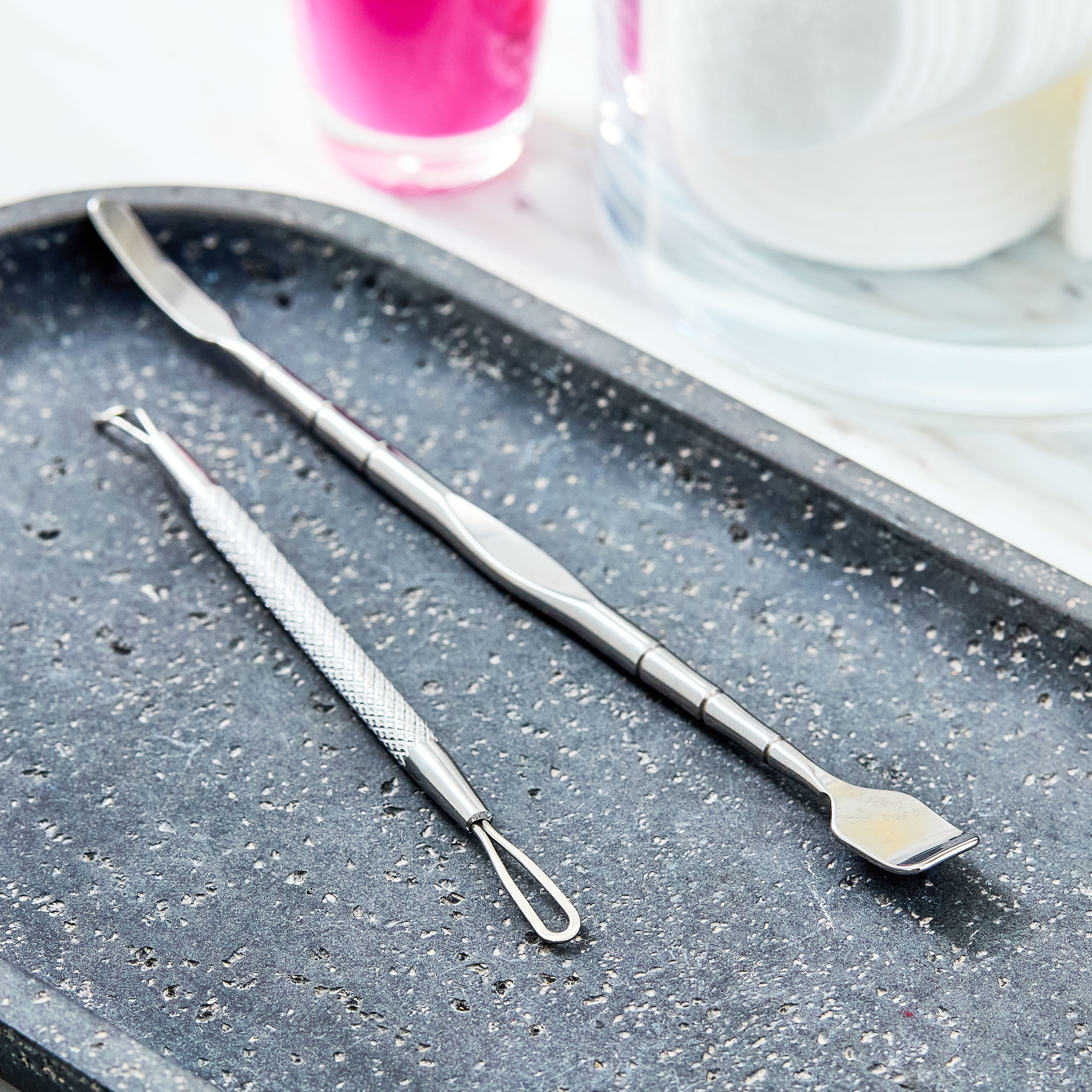 Equate Stainless Steel Blackhead and Whitehead Blemish Extractor Tool (Silver, 2 Piece Set) zm8d6
