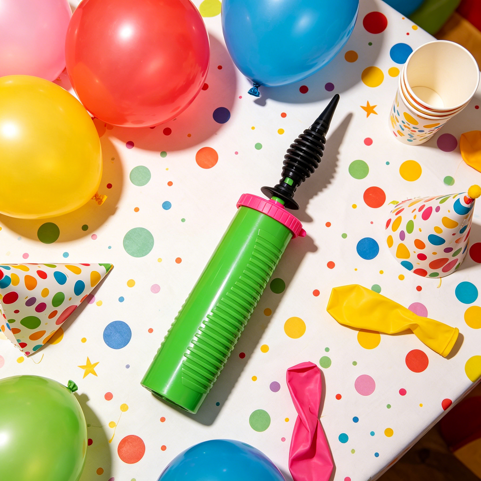 CURYMAY Handheld Balloon Pump Dual-Action Air Inflator for Party Decorations (Green, 11 in) qhcrf