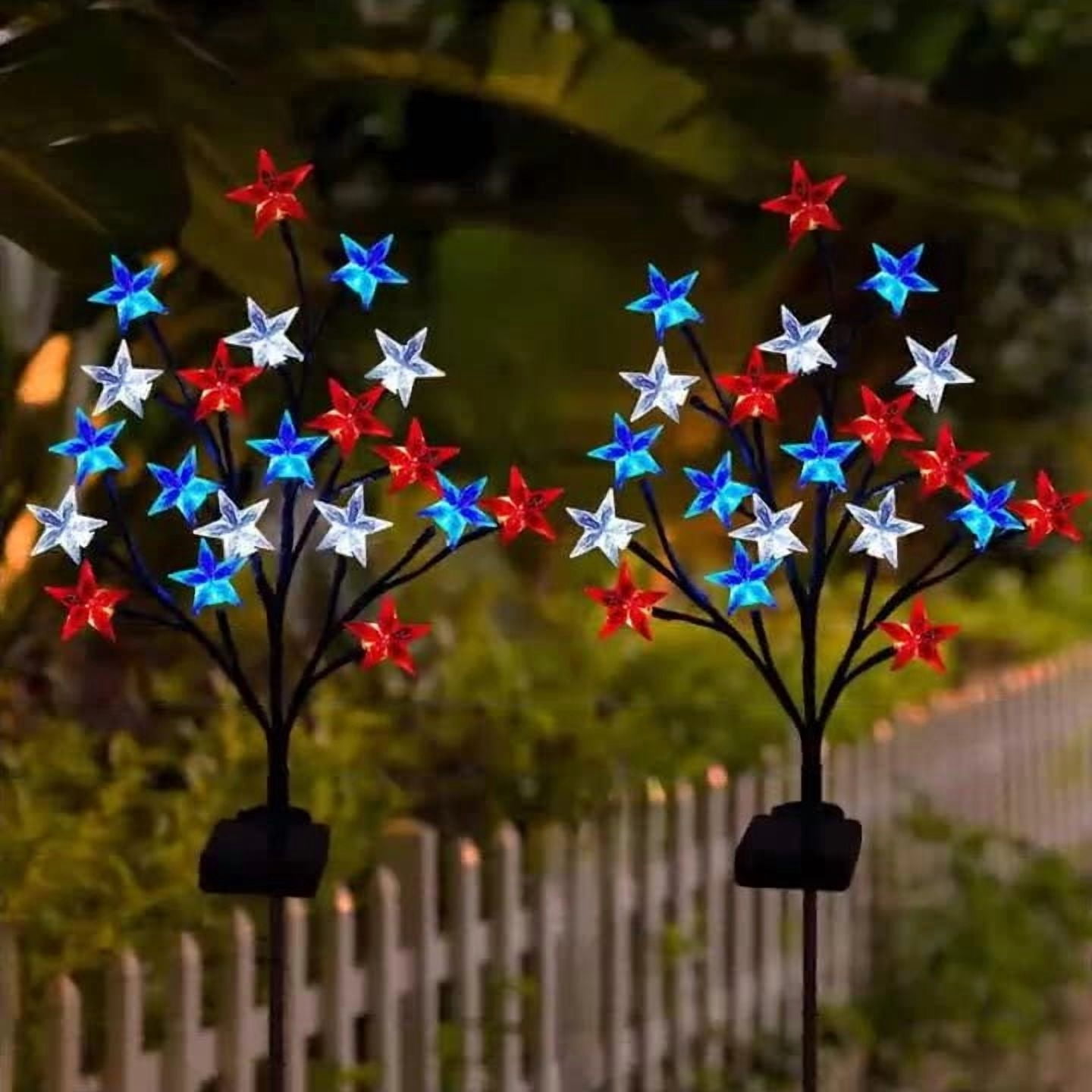 Youco Patriotic LED Stake Lights Outdoor Decorations for Independence Day (Red White and Blue, 1 Pack) tfemb