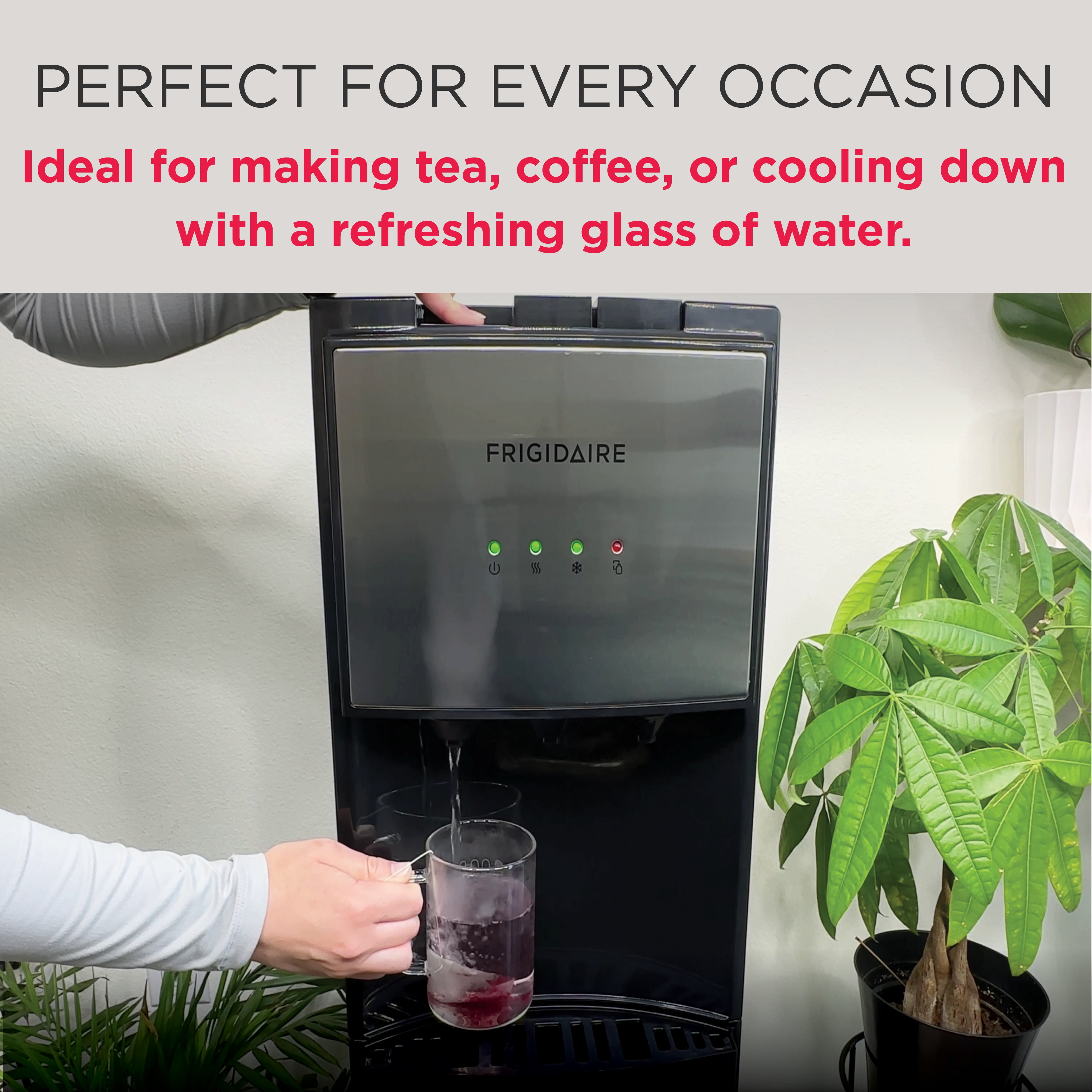 Frigidaire Bottom Loading Water Cooler Dispenser (Hot and Cold, Stainless Steel, 5 Gallon) e356g