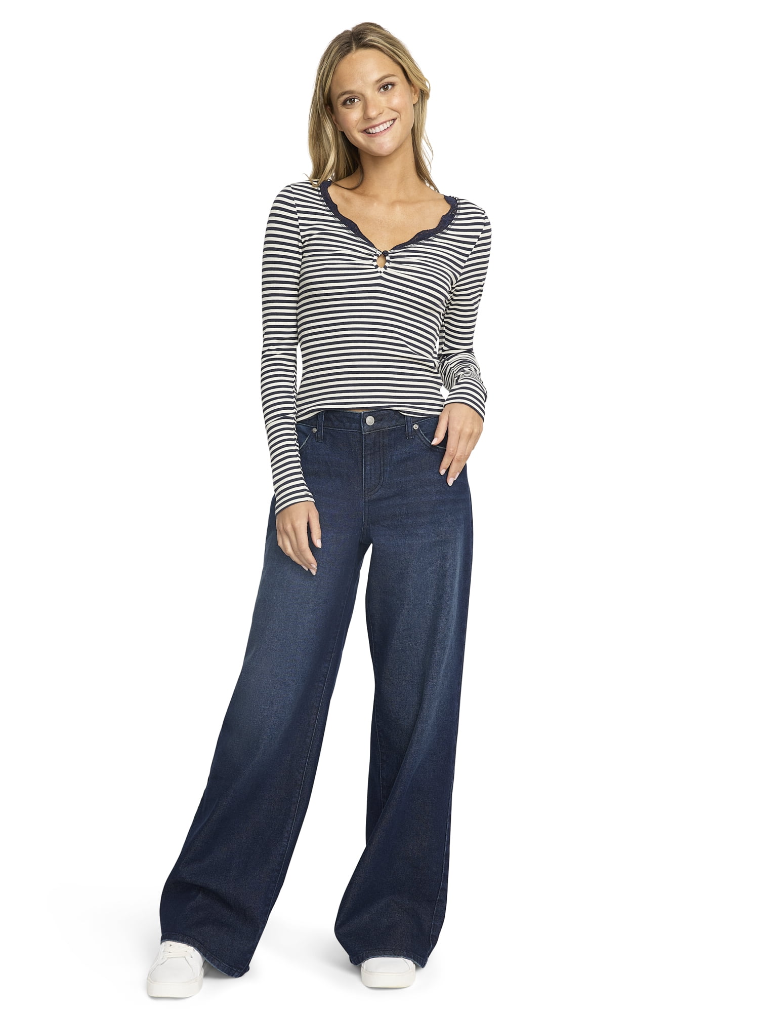 Mills by Millie Bobby Brown Women's Wide Leg Denim Jeans (Brown, Size S) kkyw7