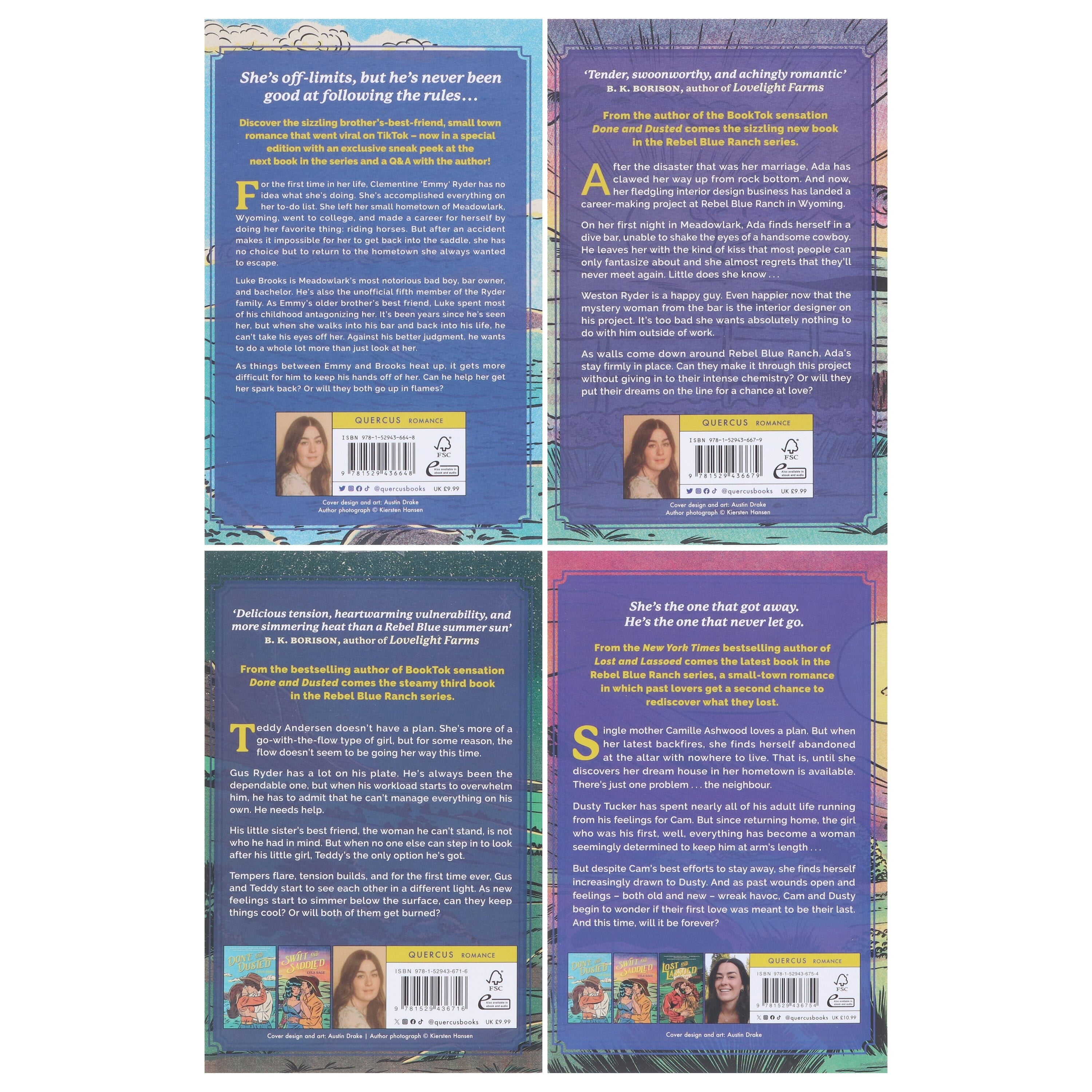 Lyla Sage Rebel Blue Ranch Series 4-Book Collection Set (Paperback, 4 Books) 47ve8