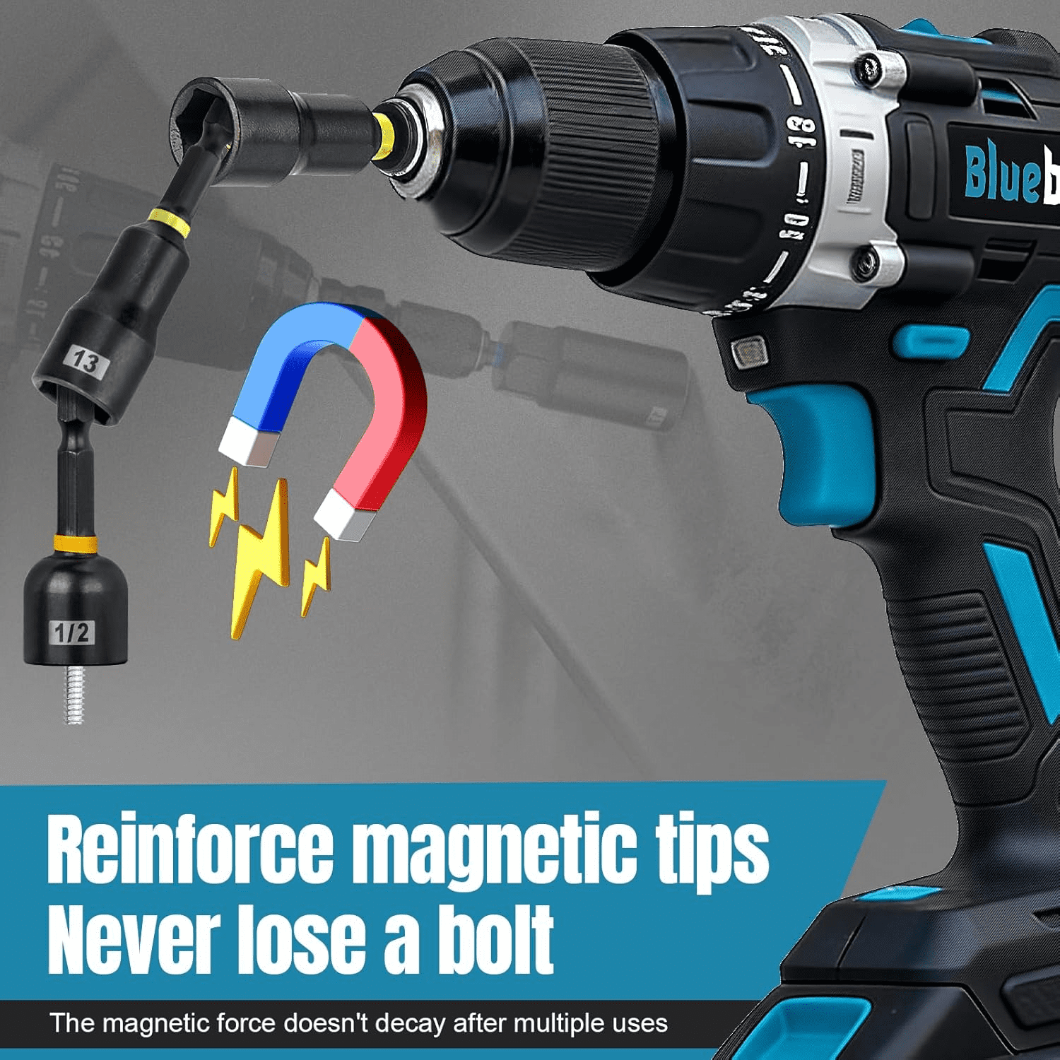 Bluebow 80-Piece Magnetic Impact Nut Driver Set with Socket Adapters and Quick Release Extension (80 Pieces) z0d0h