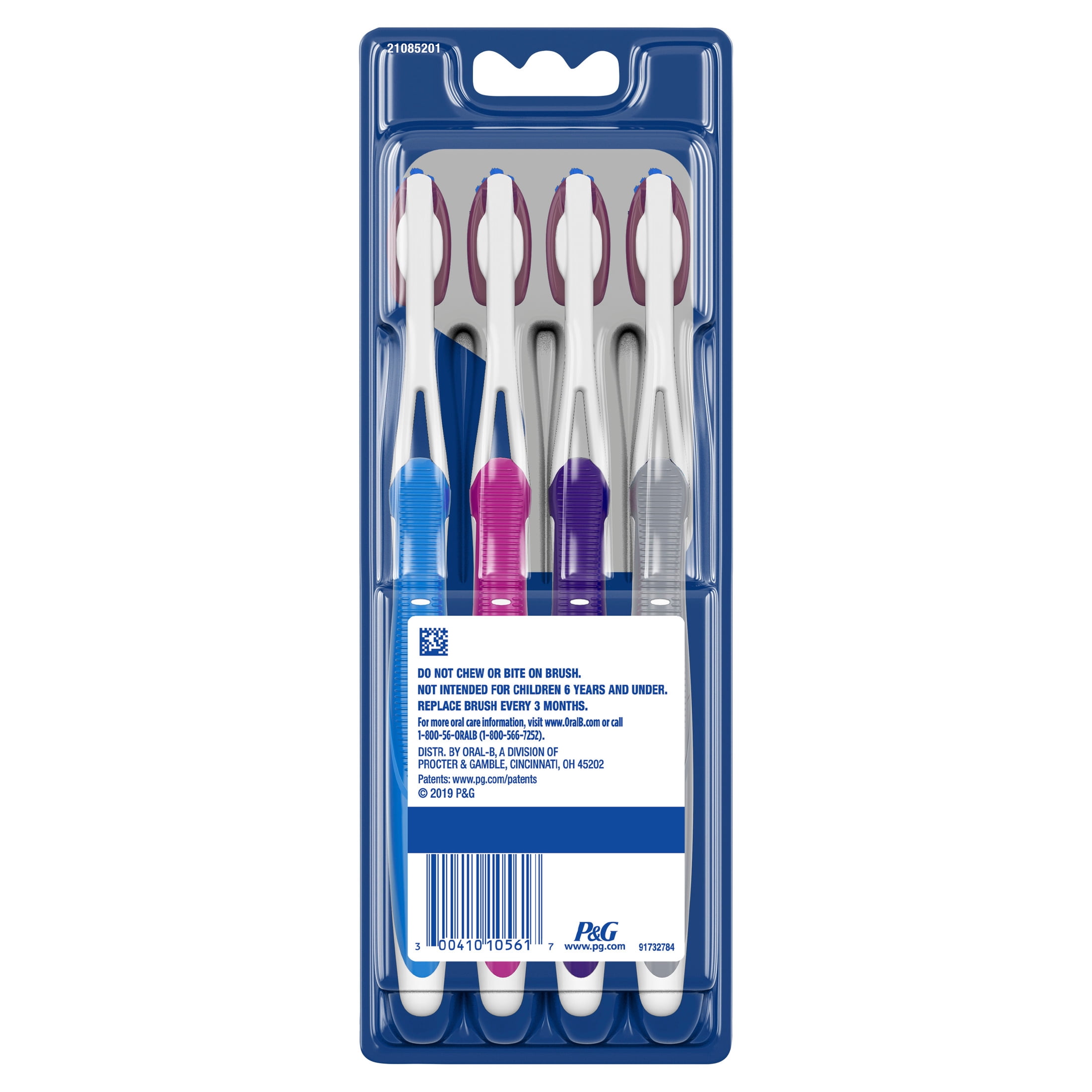 Oral-B Pro-Whitening Manual Toothbrush with Stain Eraser (Medium, 4 Count) 4jv99