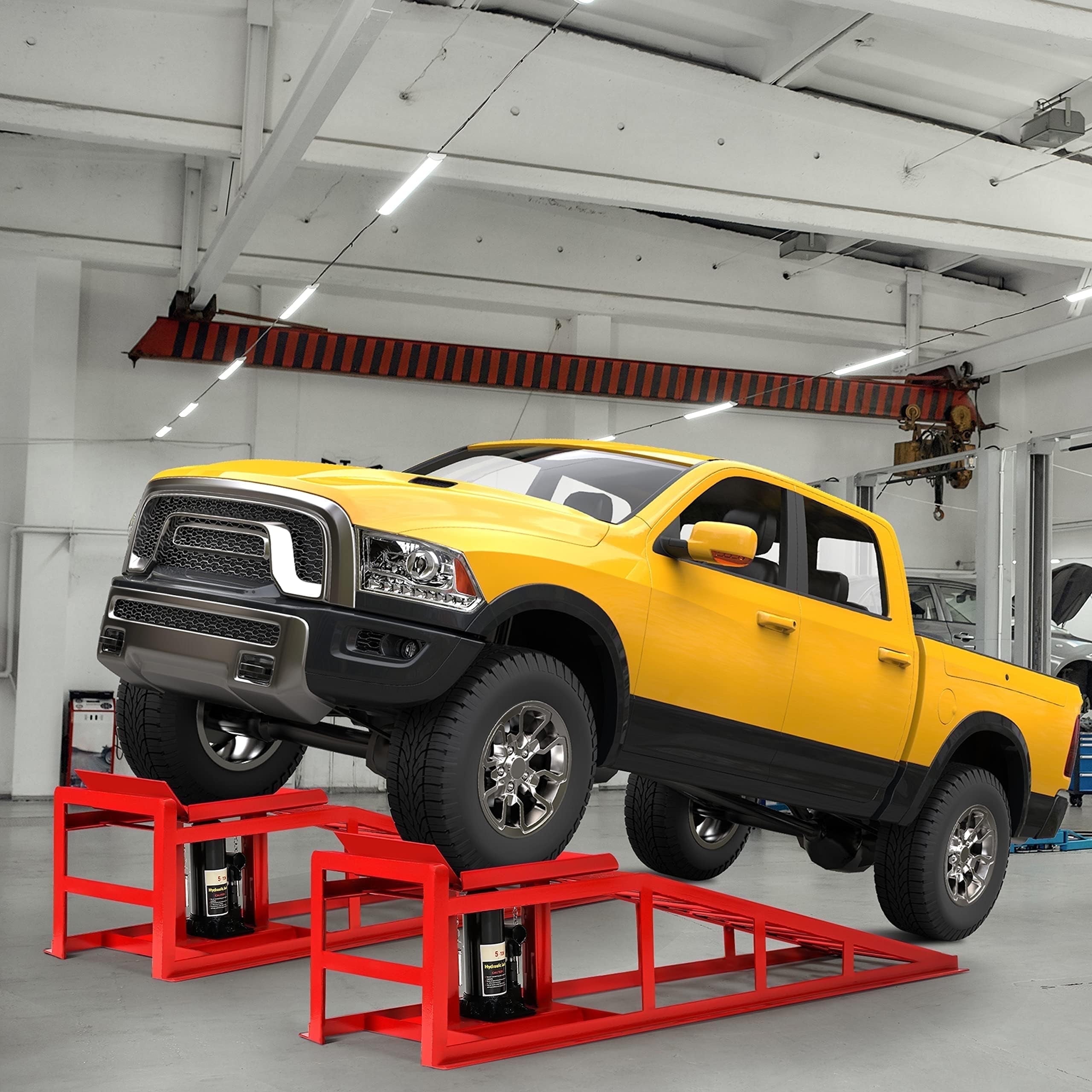 Lafati Hydraulic Car Ramps Heavy-Duty Vehicle Lift Set (Red, 10000 lb) ughmu