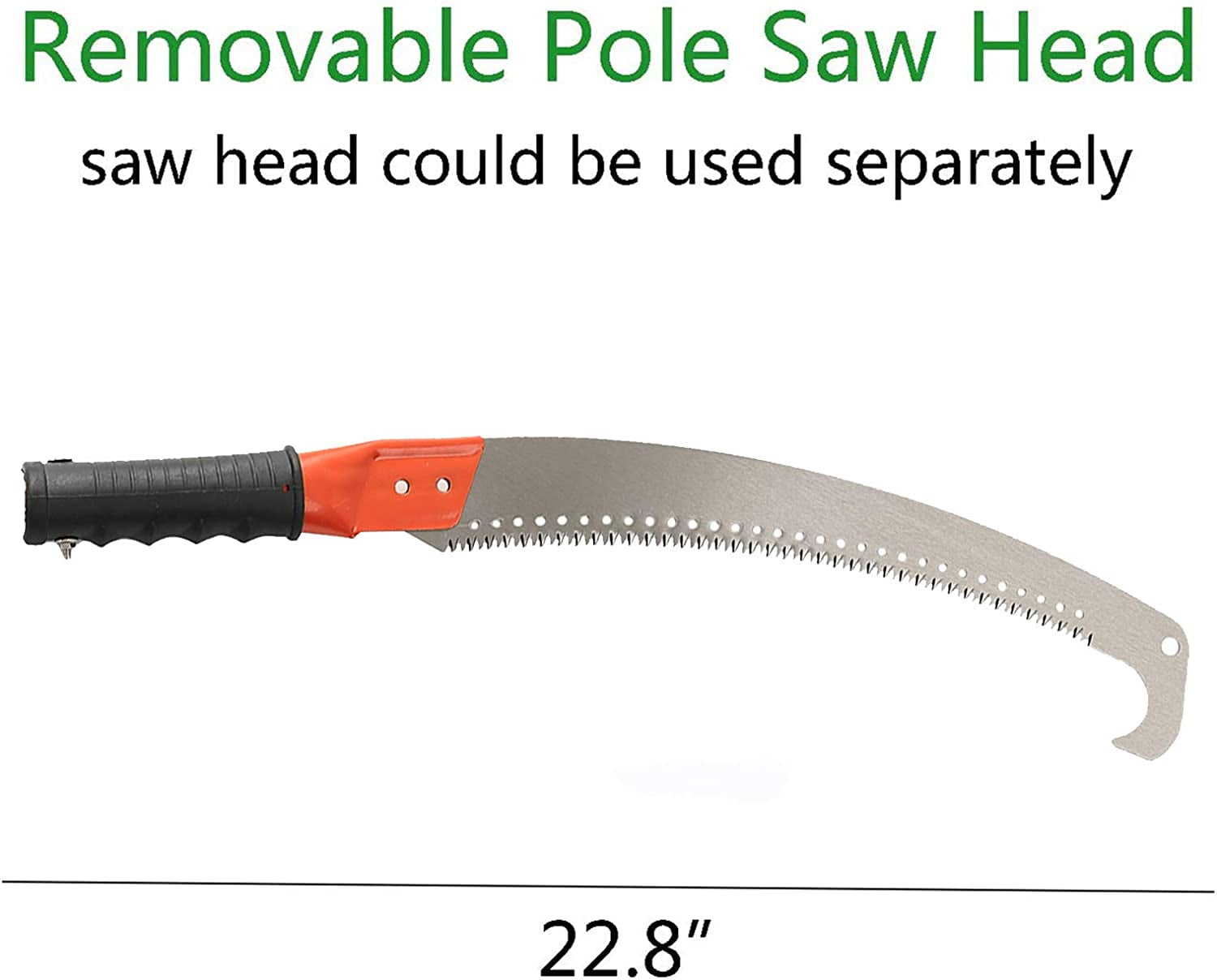 IHOMEPARK 10ft Extendable Pole Saw, Heavy-Duty Tree Pruner with 3-Sided Cutter Blade (Silver, 10 ft) corrb