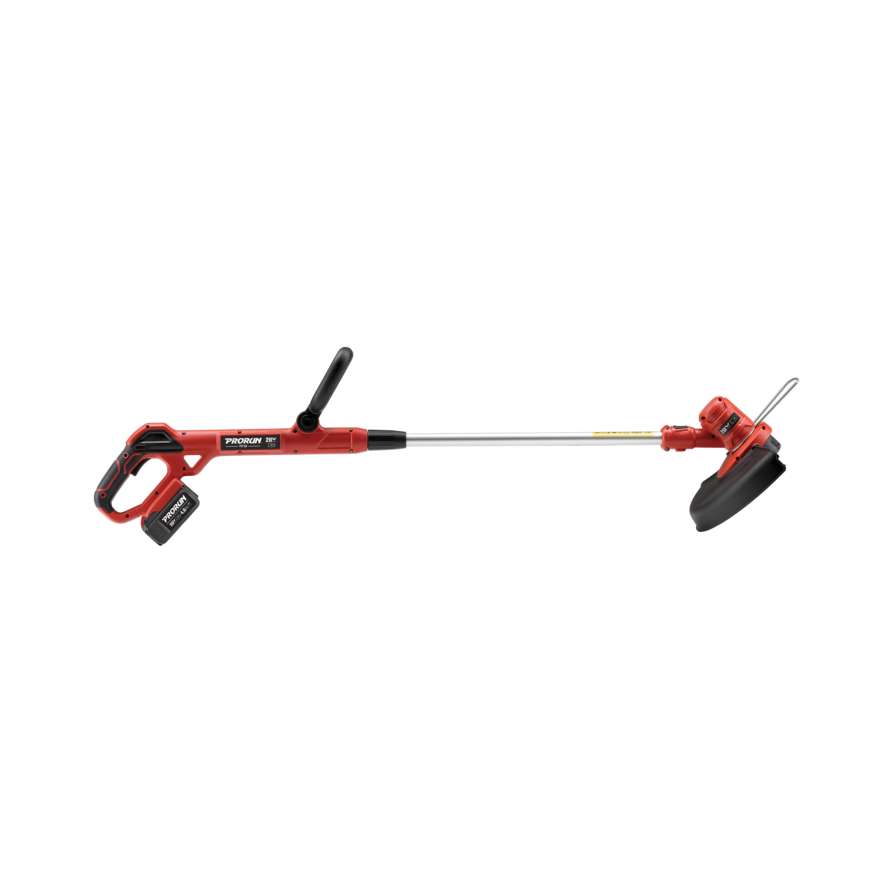 PRORUN 20V Cordless String Trimmer, Brushless Motor, Straight Shaft with 4.0 Ah Battery and Charger (12 in) 4dbzp