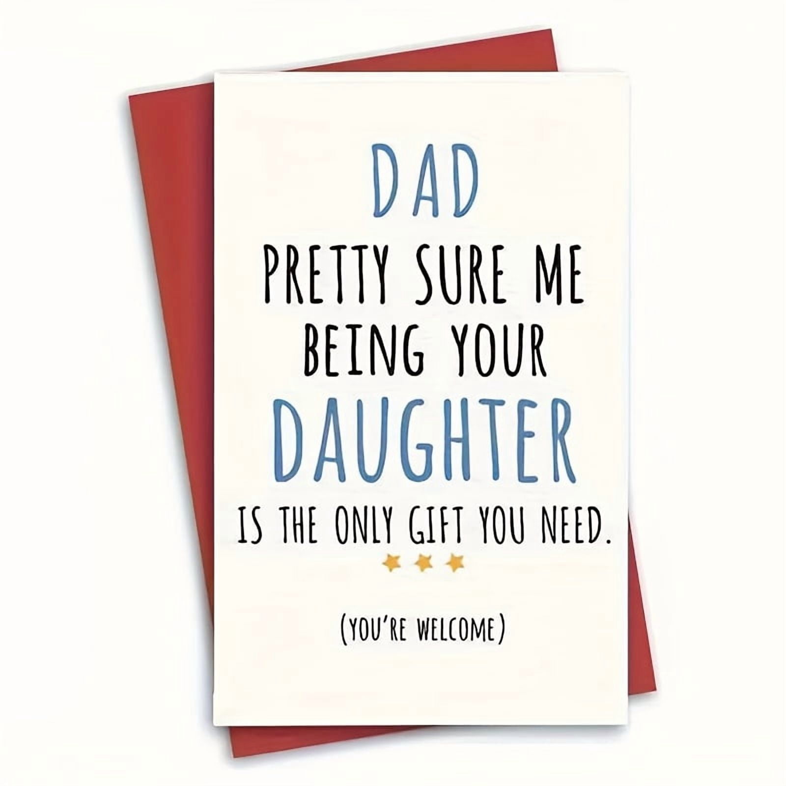 yangjh Witty Father's Day Greeting Card with Envelope (Black, 5 in x 7 in) 03w5d