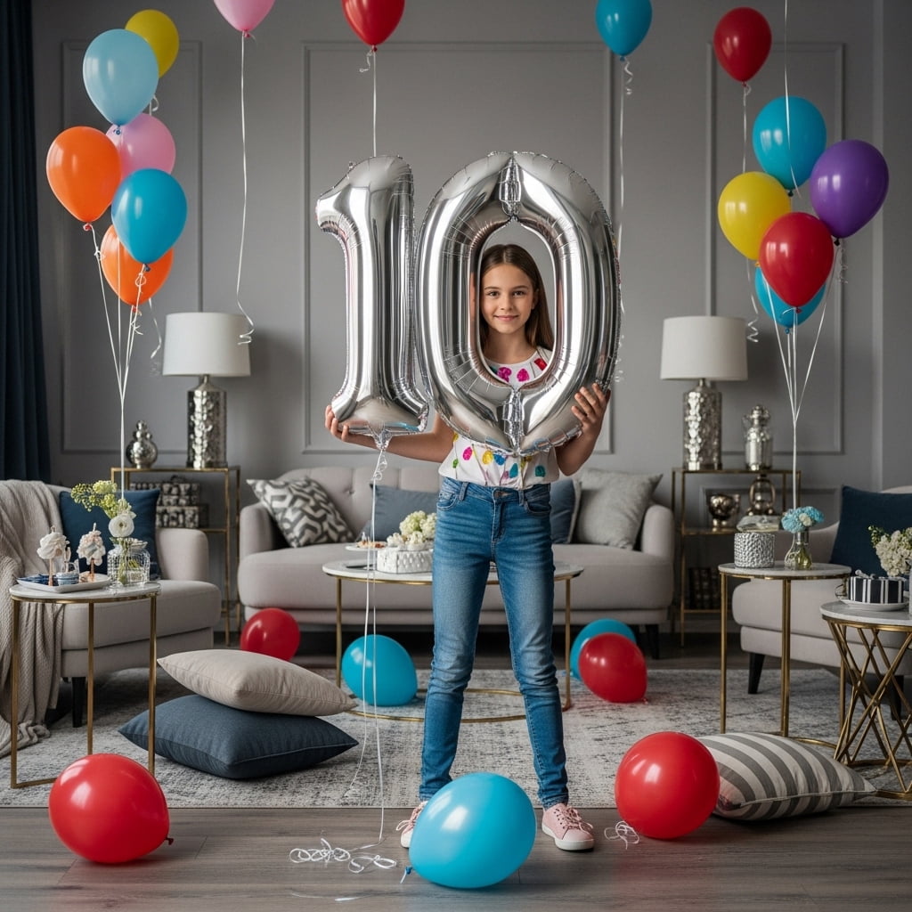PARTY BALLOONS DELIVERY Number 0 Mylar Foil Balloon Metallic Party Decoration (Silver, 32 in) f15vt