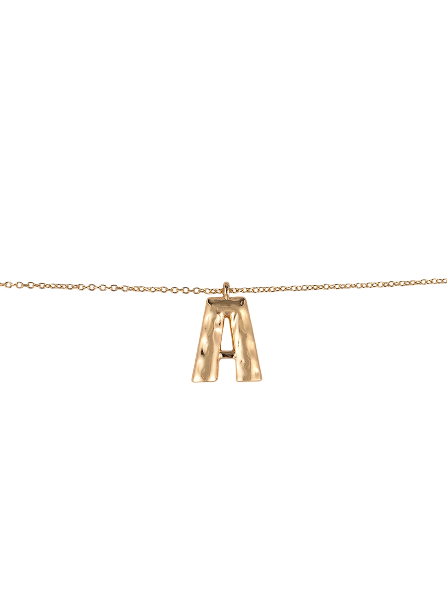 Time and Tru Goldtone Hammered Initial A Pendant Necklace (Gold, 18 in) u051c