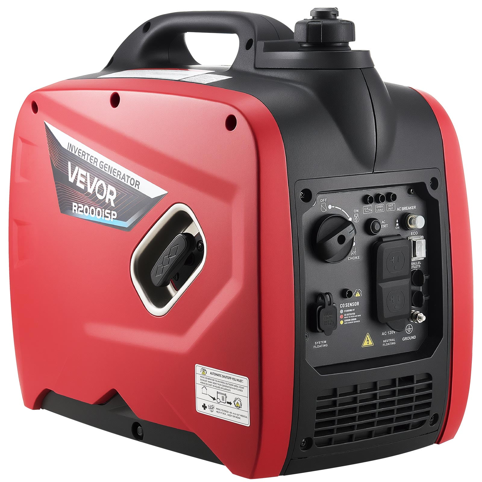 VEVOR Portable Inverter Generator, 2900W Peak Power Gas Powered Quiet Generator for Home and Camping (Orange/Black, 1.1 gal) 8ehr6