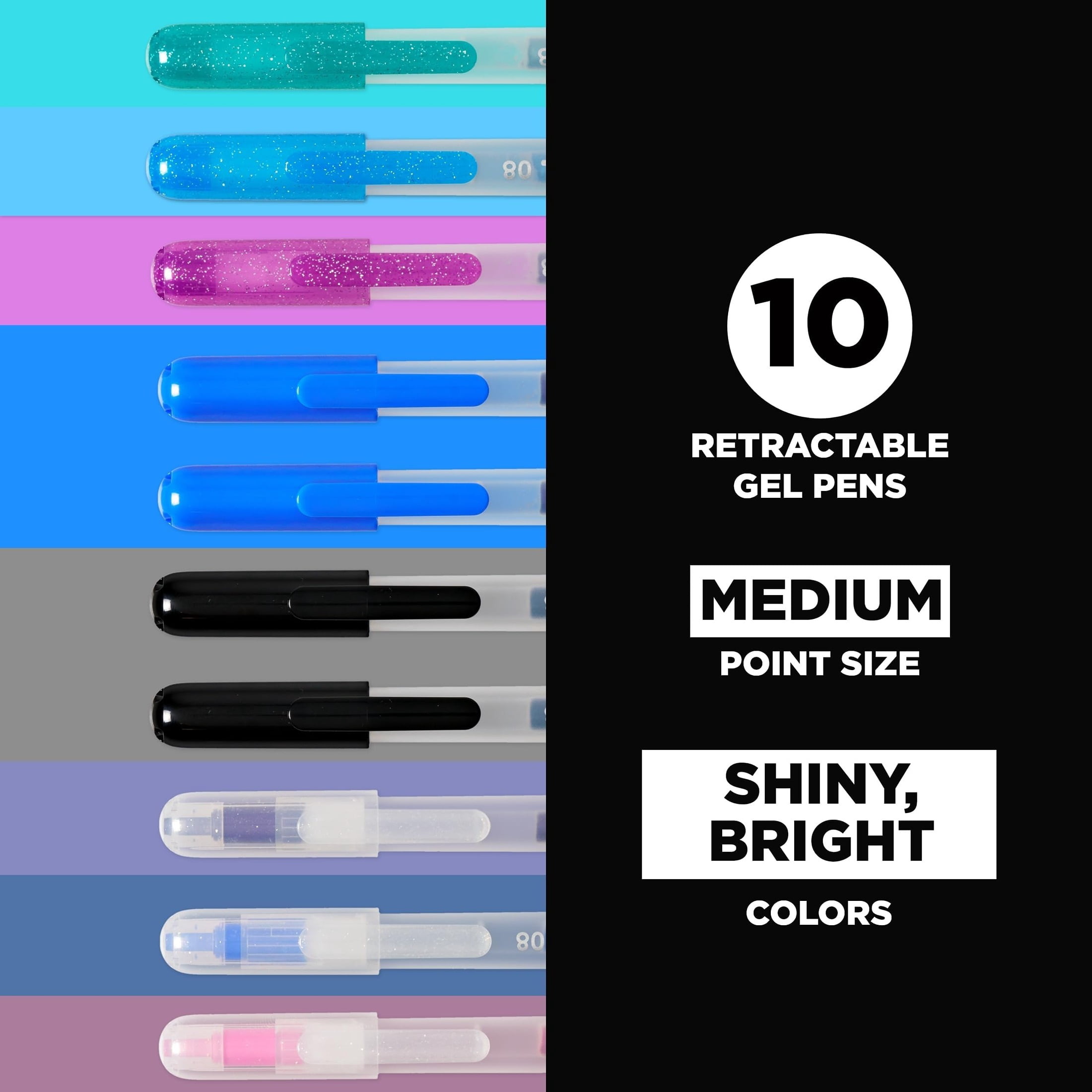 Sakura Gelly Roll Retractable Gel Pens Sparkle Set, Smooth Ink Flow for Journaling and Art (Assorted Colors, 10 Pack) d6doh - Image 2