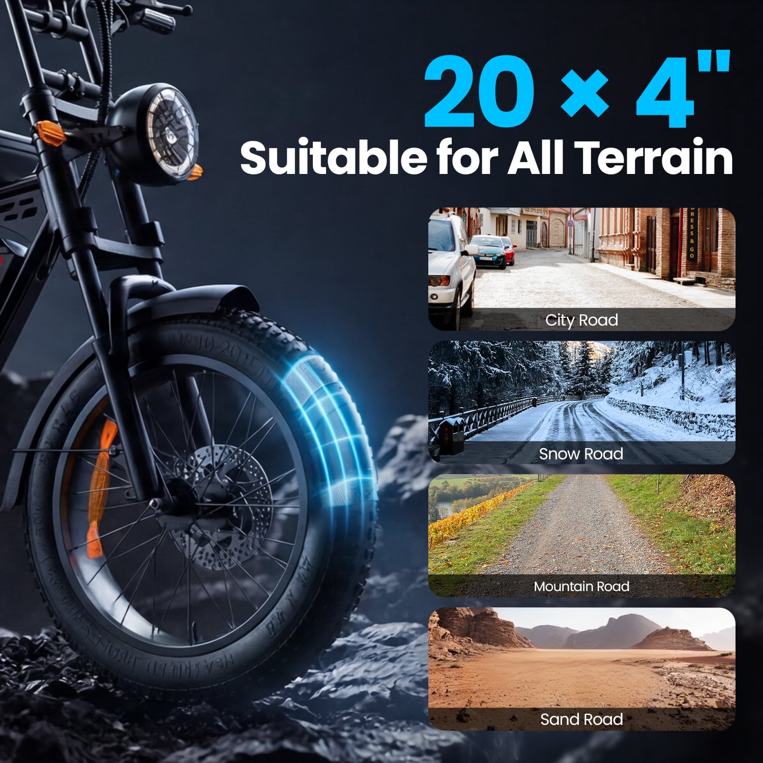 E-Bike Electric Bicycle 1500W Brushless Motor 28MPH Top Speed (Black, 485 lb) macs0