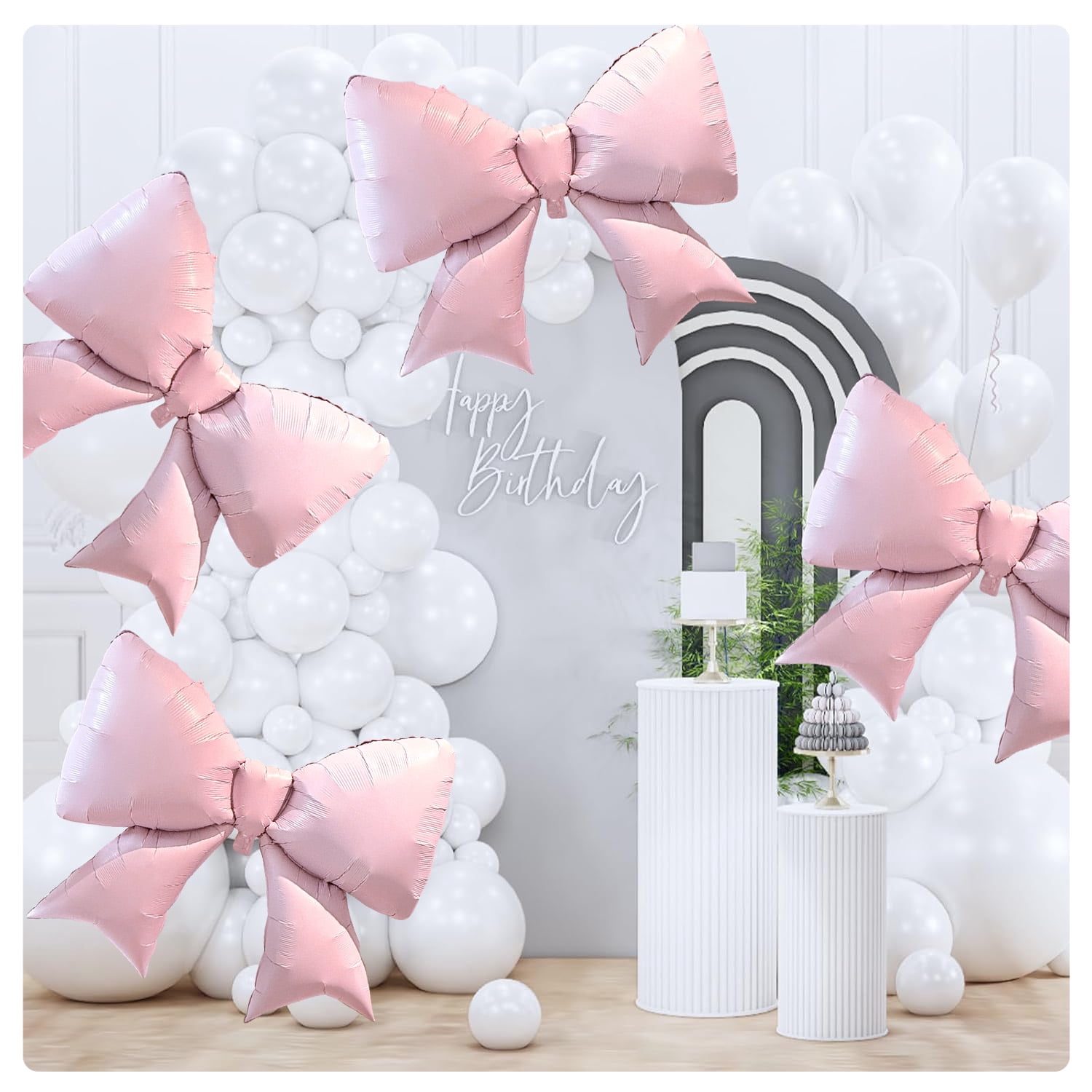 Style-Carry Giant Bow Balloons Party Decorations (Pink, 5 Pack, 29 in) 3fn0g