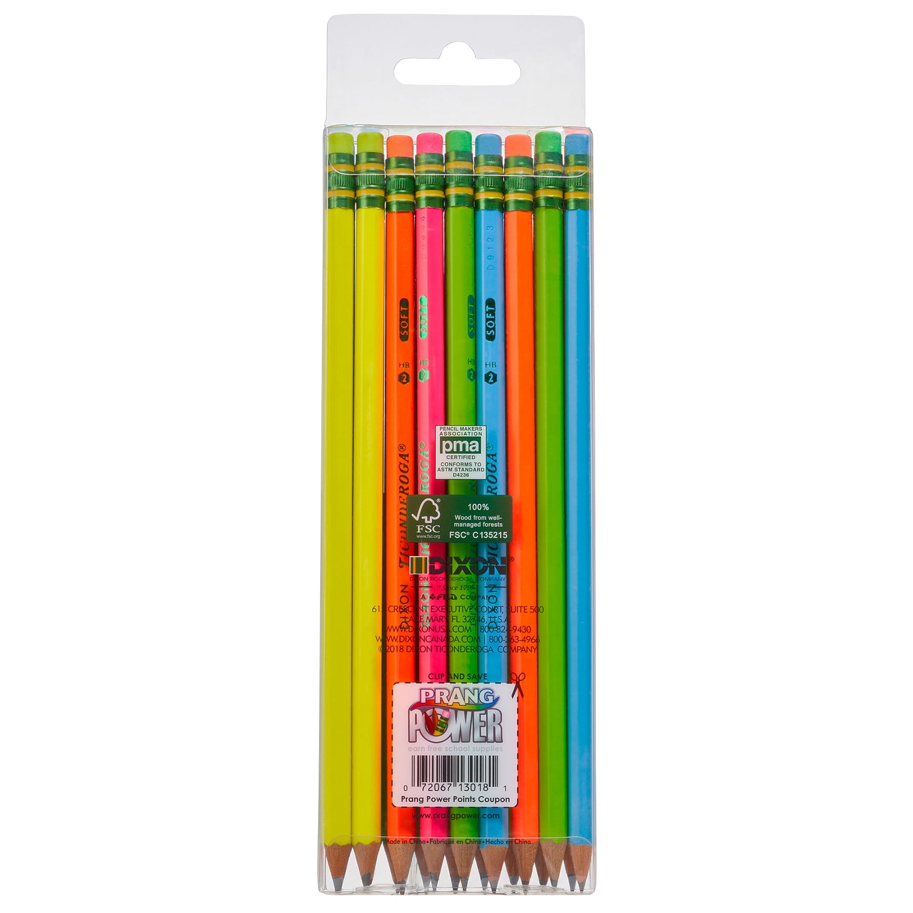 Ticonderoga Neon Graphite Pencils, Pre-sharpened, Smooth Writing (Assorted Colors, 36 Count) zrbvt