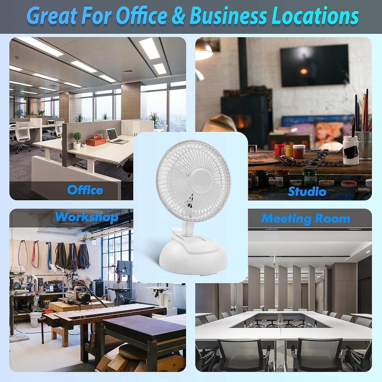 EZ-Chill 6 in Personal Clip or Desk Fan with Adjustable Tilt and 2-Speed Settings (White, 6 in) 4ae9m