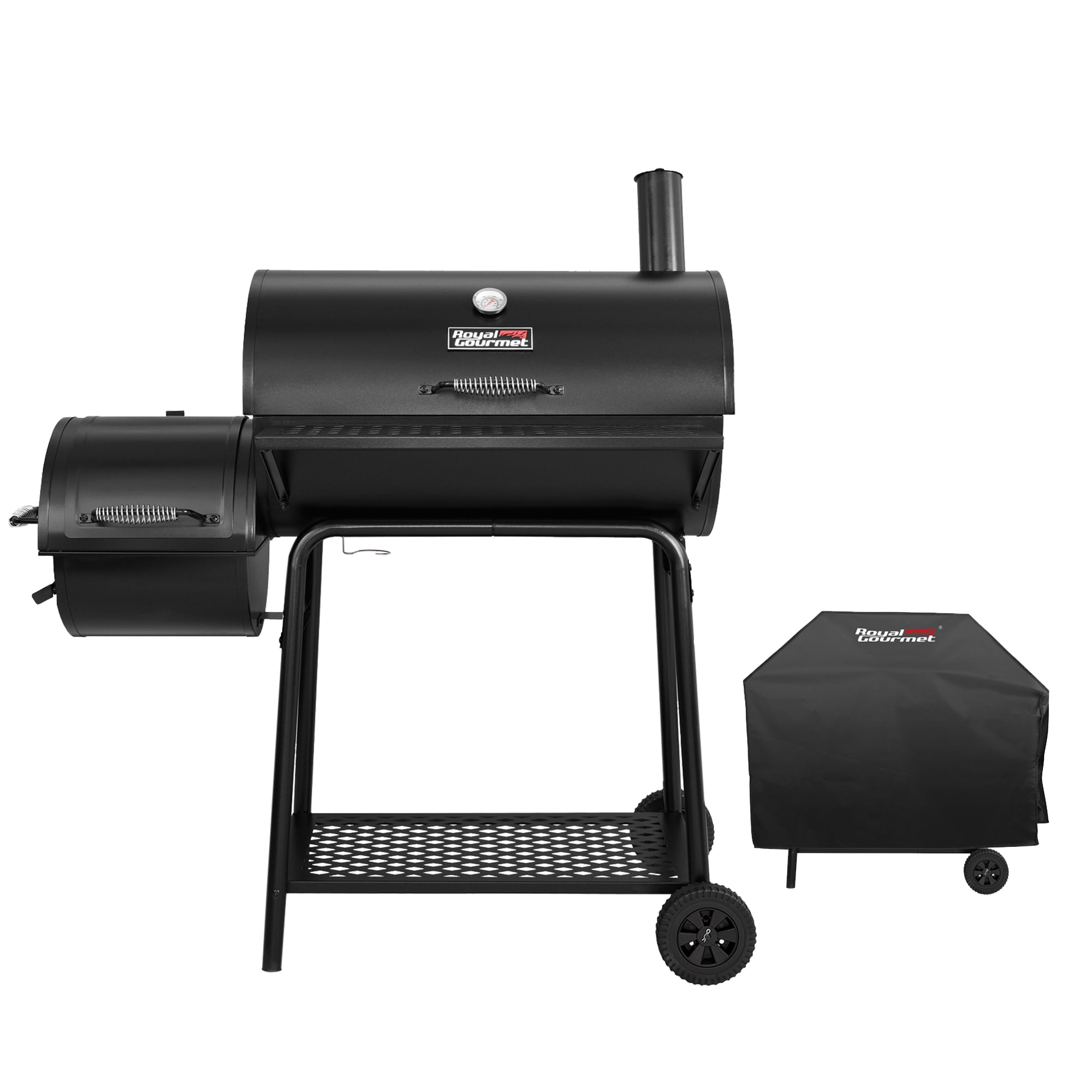 Royal Gourmet CC1830FC Charcoal Grill with Offset Smoker and Cover (Black, 855 sq in) sgff9
