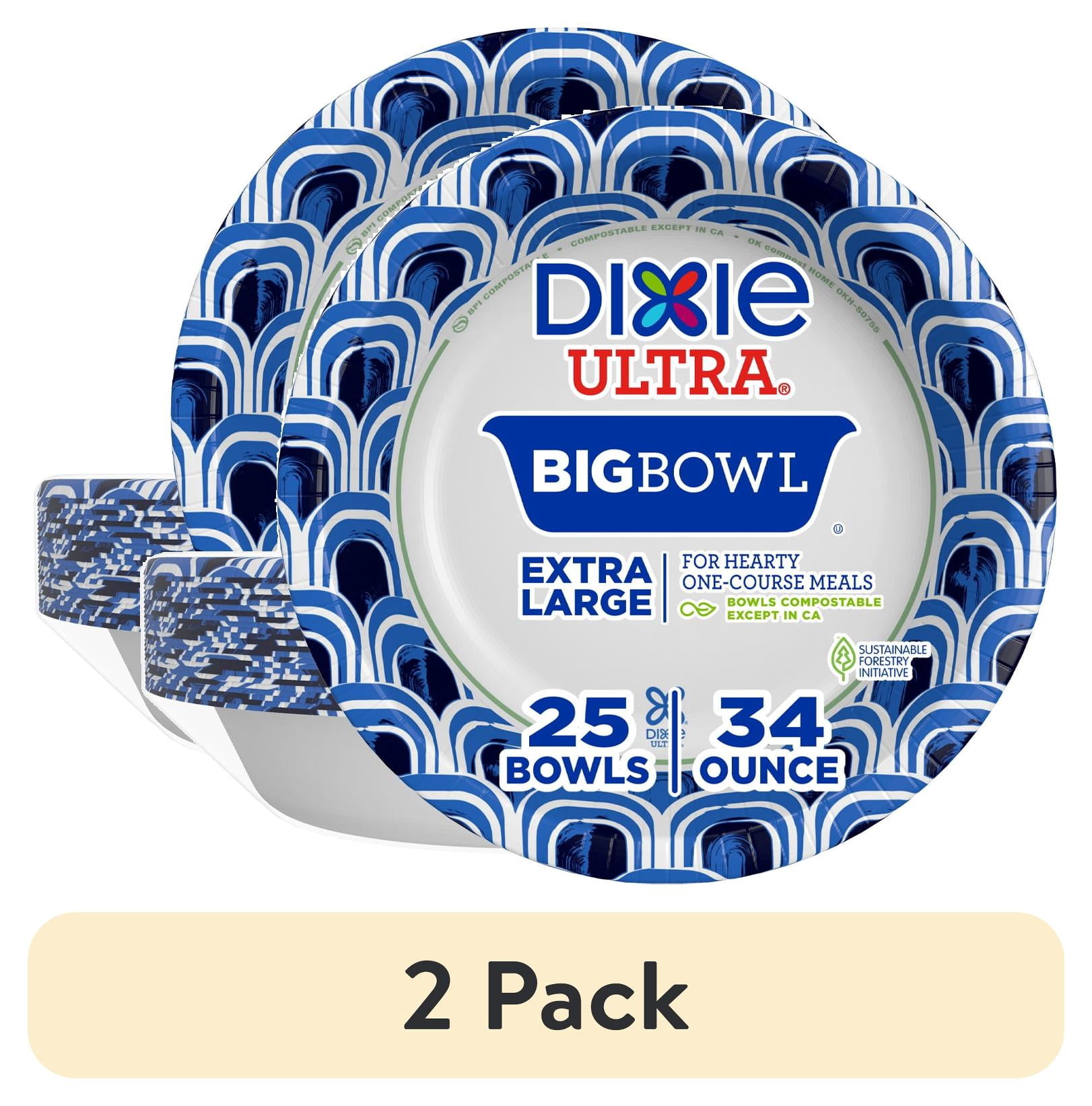 Dixie Ultra Big Bowl Disposable Paper Bowls (Multi-Color, 34 oz, 50 Count) a5ukk
